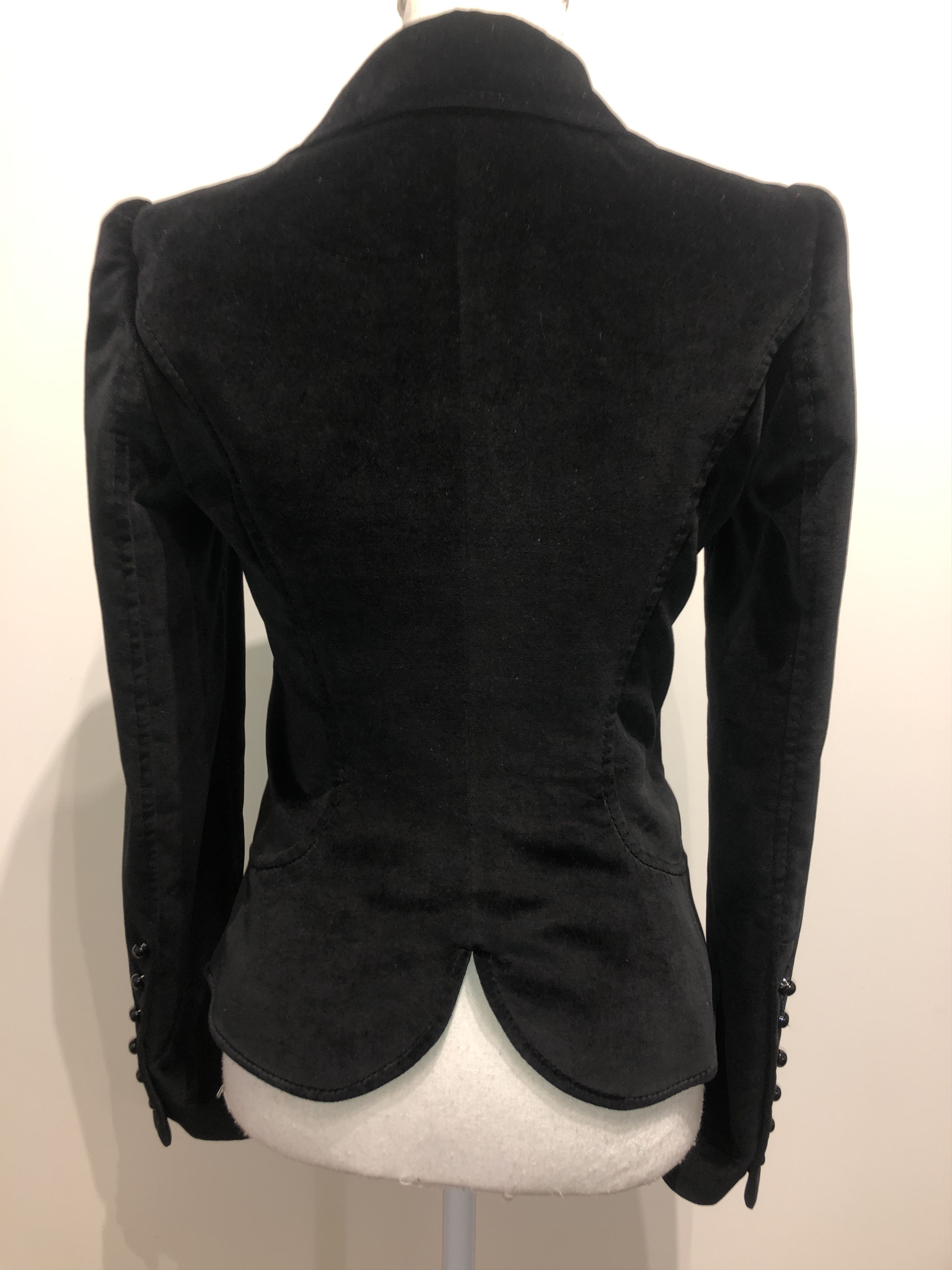 Alexander McQueen Black Velvet Embellished Jacket Size M / US 6-8 / IT 42-44 - 14 Thumbnail