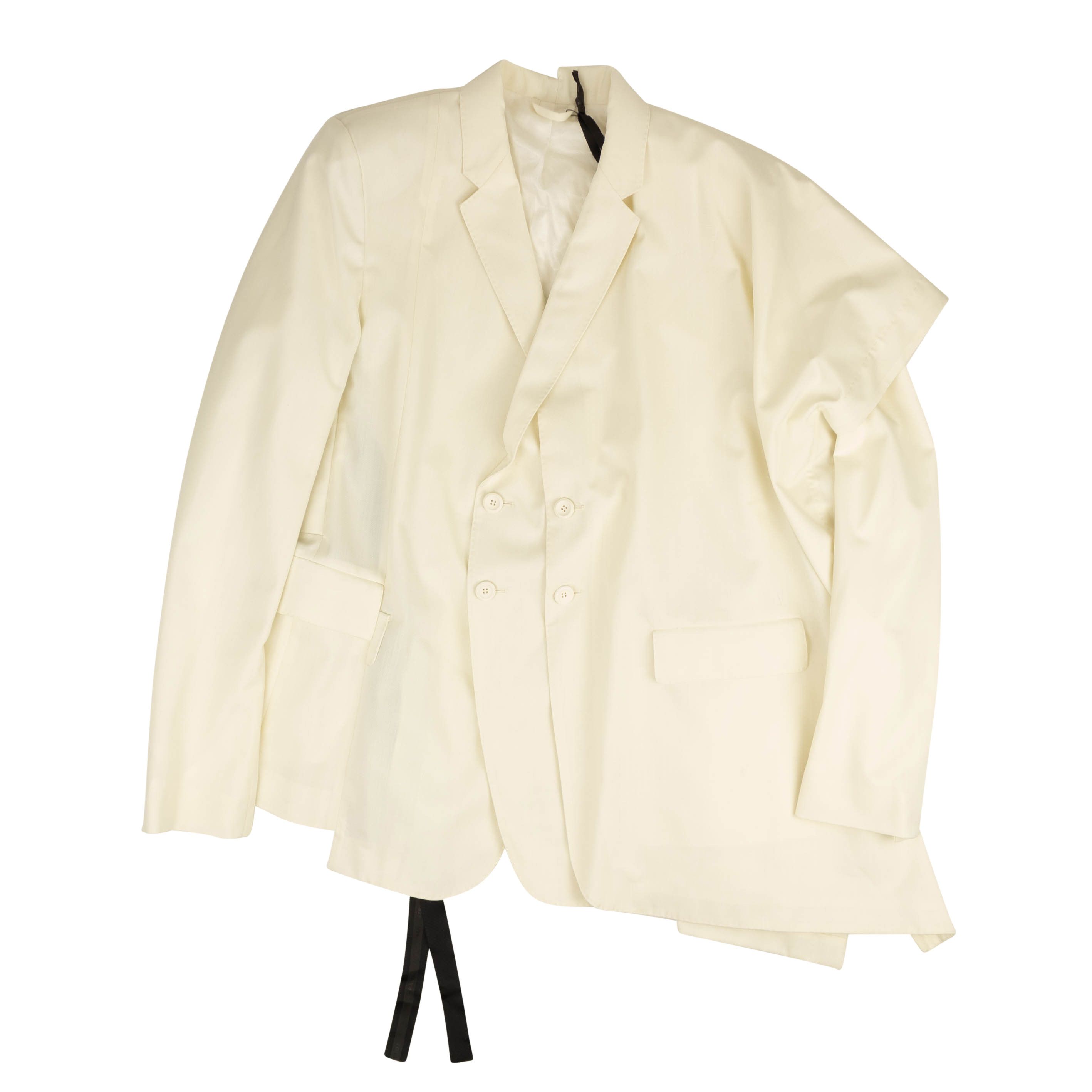 Image of Unravel Project White Asymmetric Suit Jacket Blazer Size 4/40, Women's