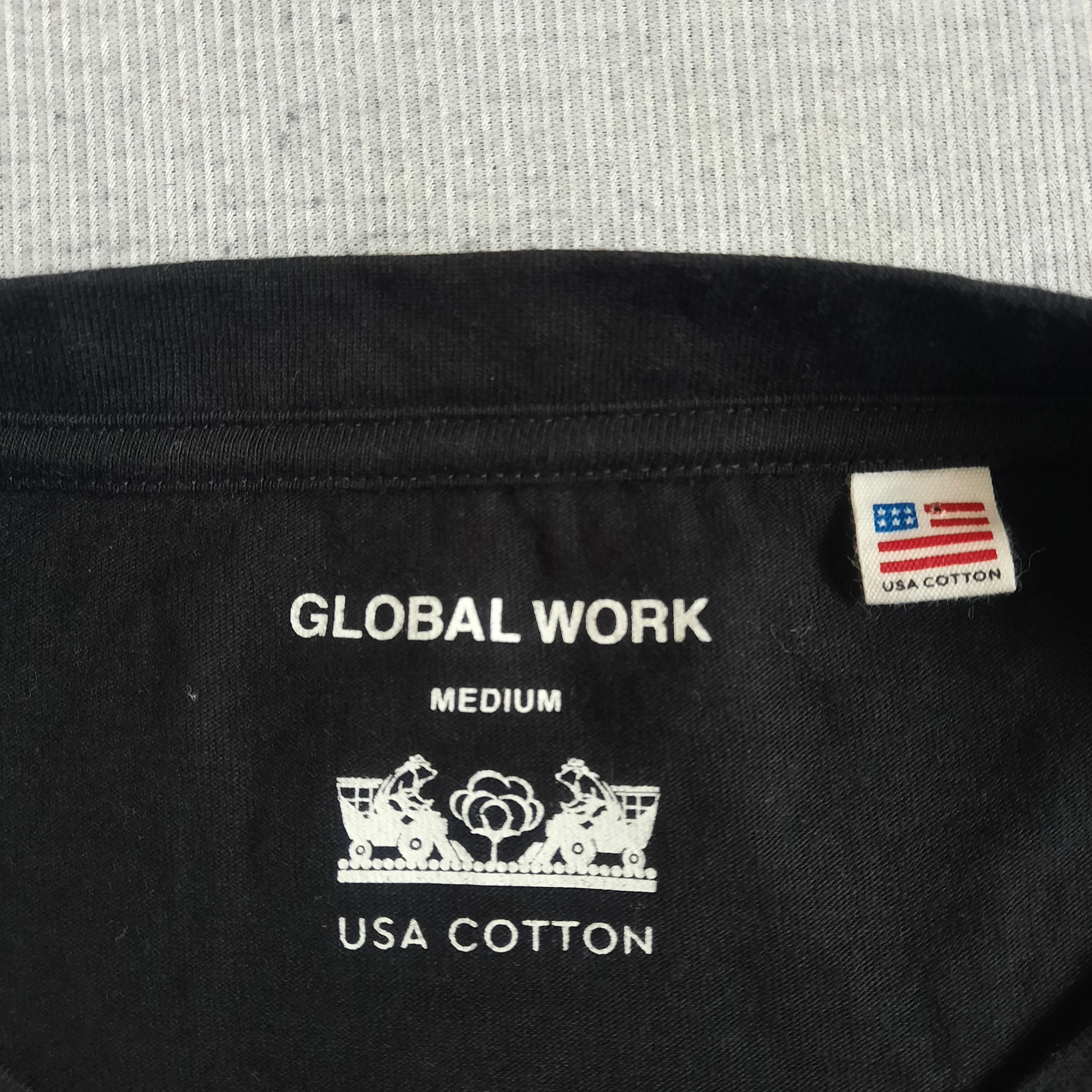Global Work ⚒️ Japanese brand global work usa cotton zipper black tshirt Size US L / EU 52-54 / 3 - 4 Thumbnail