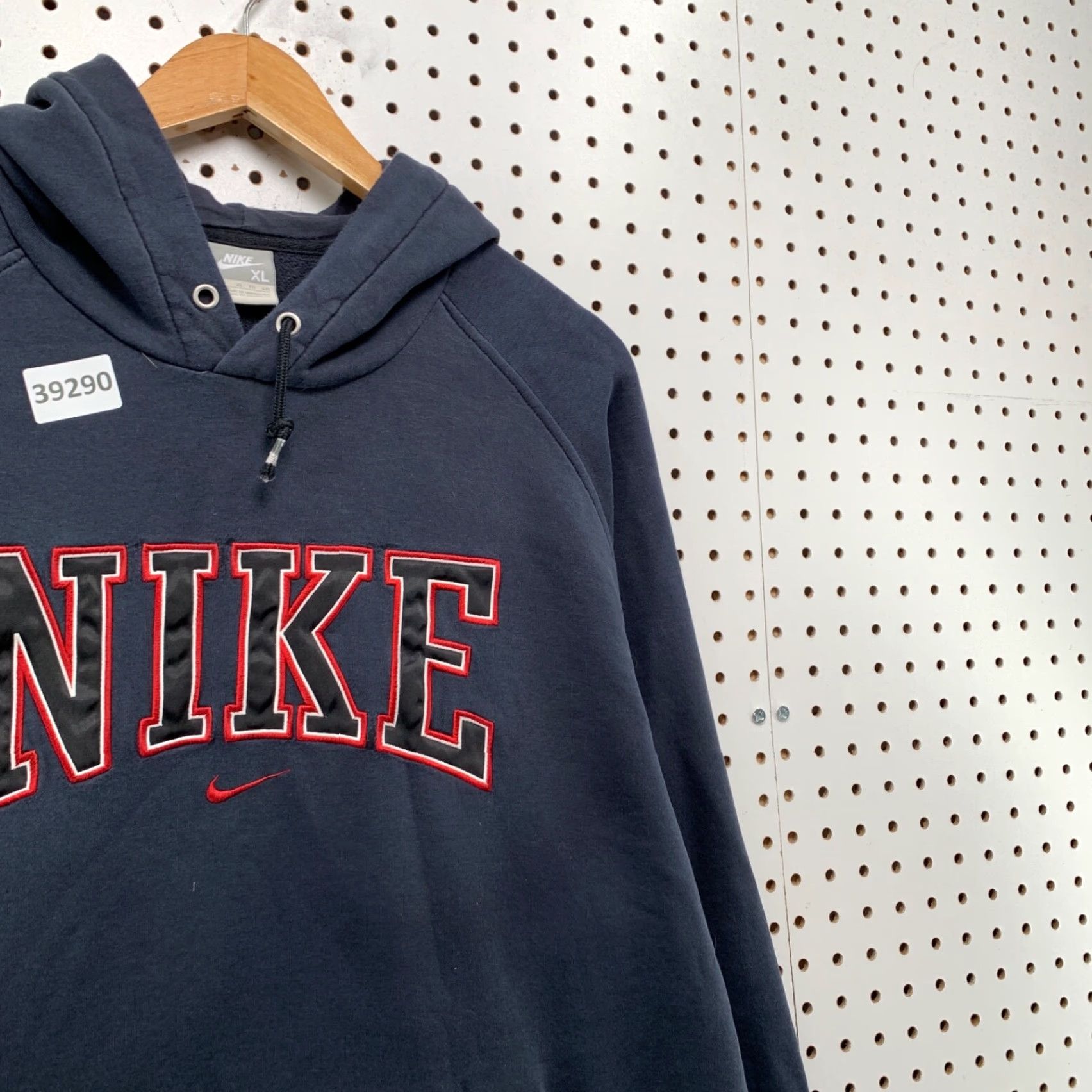 Nike VTG Nike Center Swoosh Hoodie Mens XL Blue Red Embroidered 25x27.5 Pullover Sweatshirt, Fleece, Classic Logo, 90s Style Size US XL / EU 56 / 4 - 5 Thumbnail