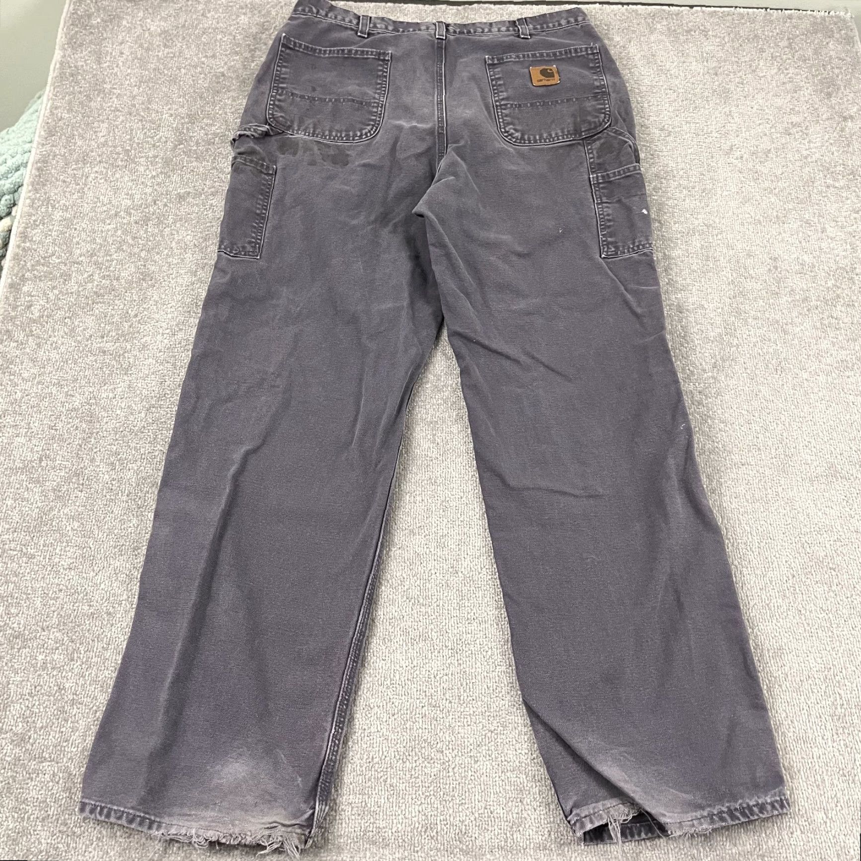 Carhartt Carhartt Pants Mens 36x34 Gray Dungaree Canvas Workwear Distressed Paint B11 PTB Size US 36 / EU 52 - 3 Thumbnail