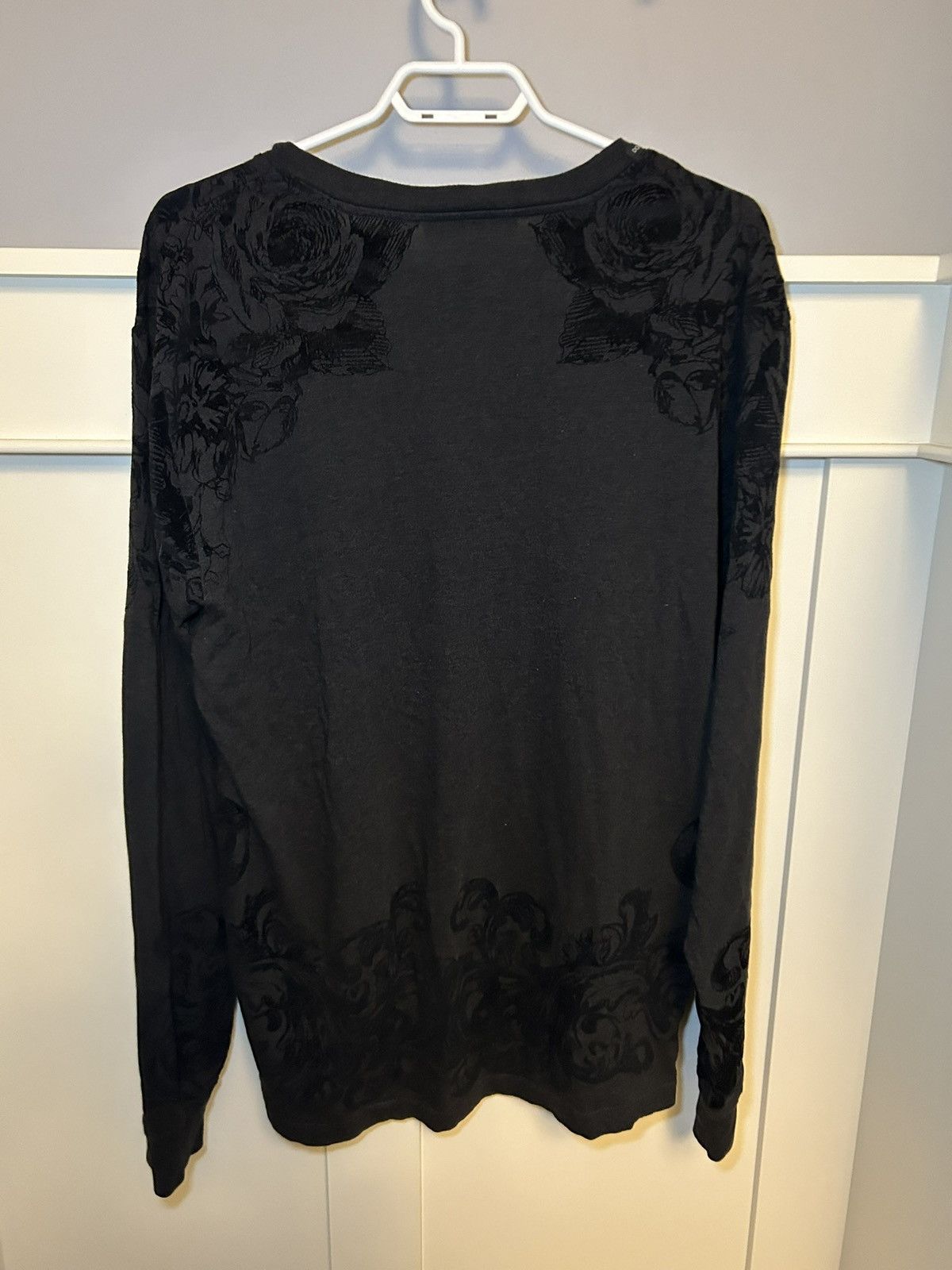 Dolce & Gabbana Vintage Dolce & Gabbana floral velvet print longsleeve shirt Size US XL / EU 56 / 4 - 2 Thumbnail