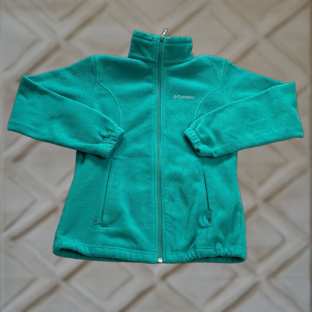 Vintage Columbia Benton Springs Fleece Jacket Women Medium Green Full Zip Outdoor Hiking Jacket Size M / US 6-8 / IT 42-44 - 1 Thumbnail
