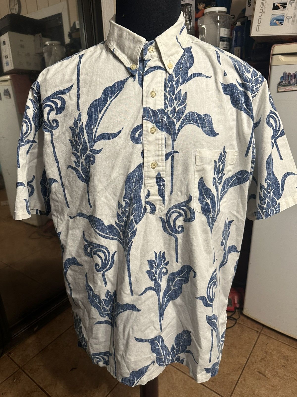 Reyn Spooner Reyn Spooner Blue/White Hawaiian Print Men's Large Size US L / EU 52-54 / 3 - 1 Thumbnail