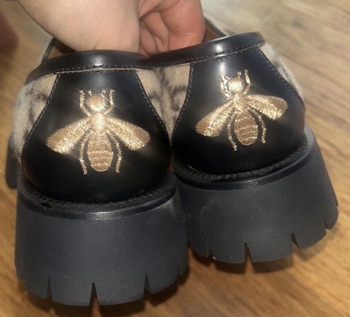 Gucci Gucci GG Lug Sole Loafer Wool Cordovan Lux Monogram 598312 Size US 5 / EU 37 - 6 Thumbnail