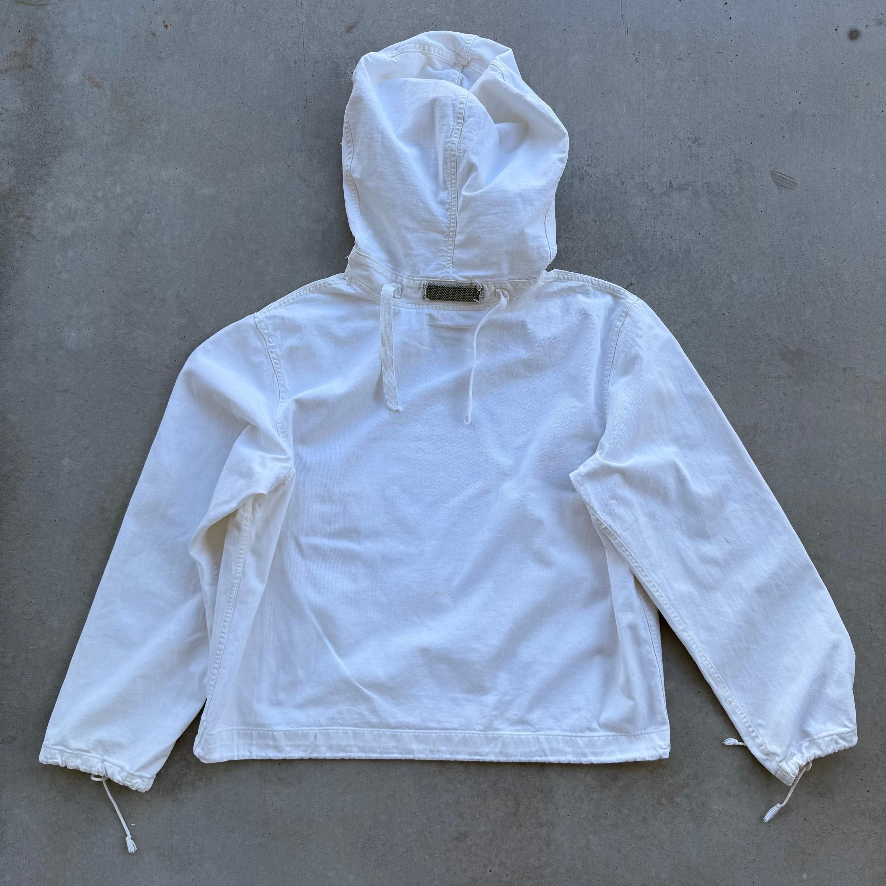 Vintage 40’s USN White Gunner Smock Anorak Jacket Size US XL / EU 56 / 4 - 5 Thumbnail