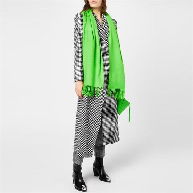 Alexander McQueen o1g2r1mq0824 Size: OS / Cashmere Logo Scarf in Acid Green Size ONE SIZE - 5 Thumbnail