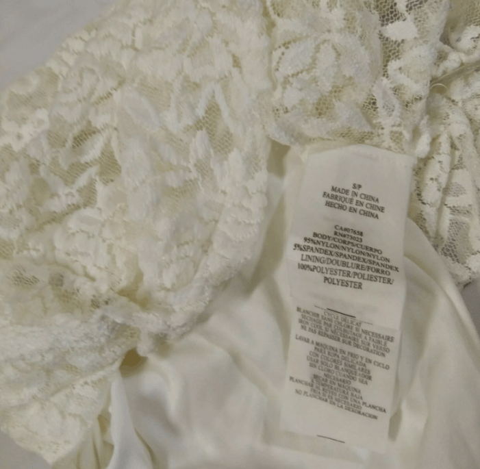 Vintage White Top Size S Women Floral Lace Sheer Mock Neck Size S / US 4 / IT 40 - 7 Thumbnail