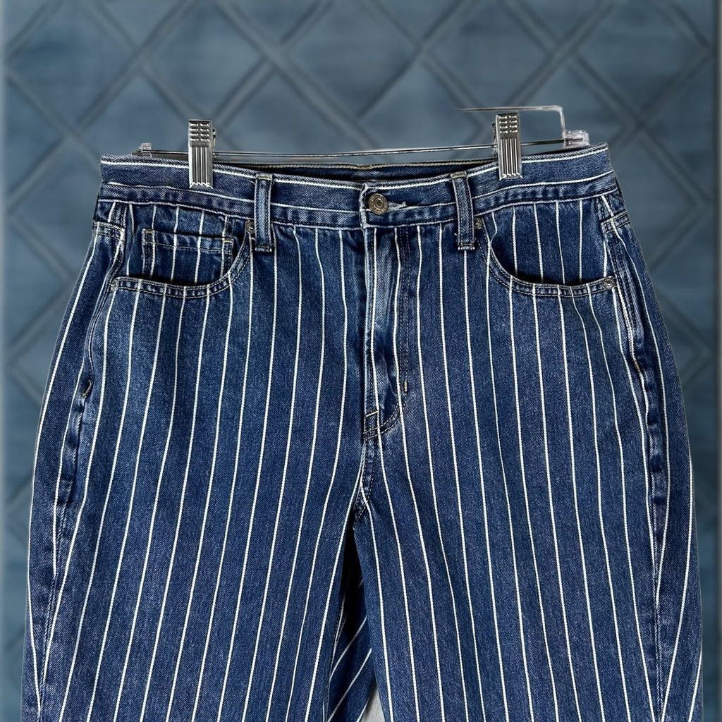 American Eagle Outfitters American Eagle Mom Jeans Womens 8 Regular Denim Striped High Rise AEO Jeans Womens 8 Regular Blue Denim Striped High Rise Size 30" / US 8 / IT 44 - 1 Thumbnail