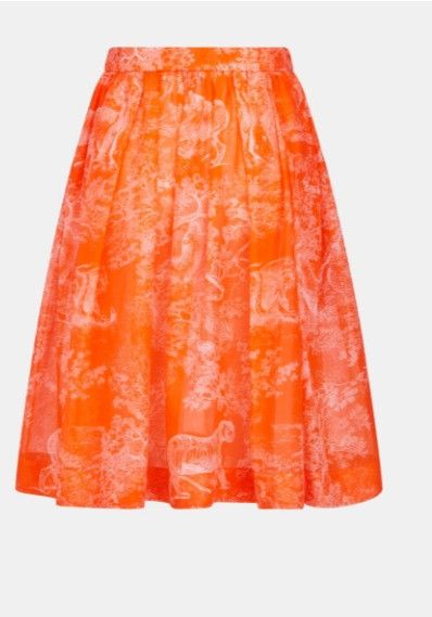 Dior o1w1db10924 Flared Skirt in Orange Size 25" / US 0 / IT 36 - 2 Thumbnail