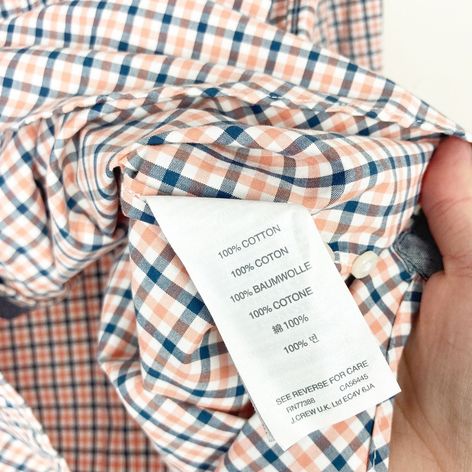 J.Crew J. Crew Blue Orange Plaid Slim Fit Long Sleeve Button Down Size US XL / EU 56 / 4 - 3 Thumbnail