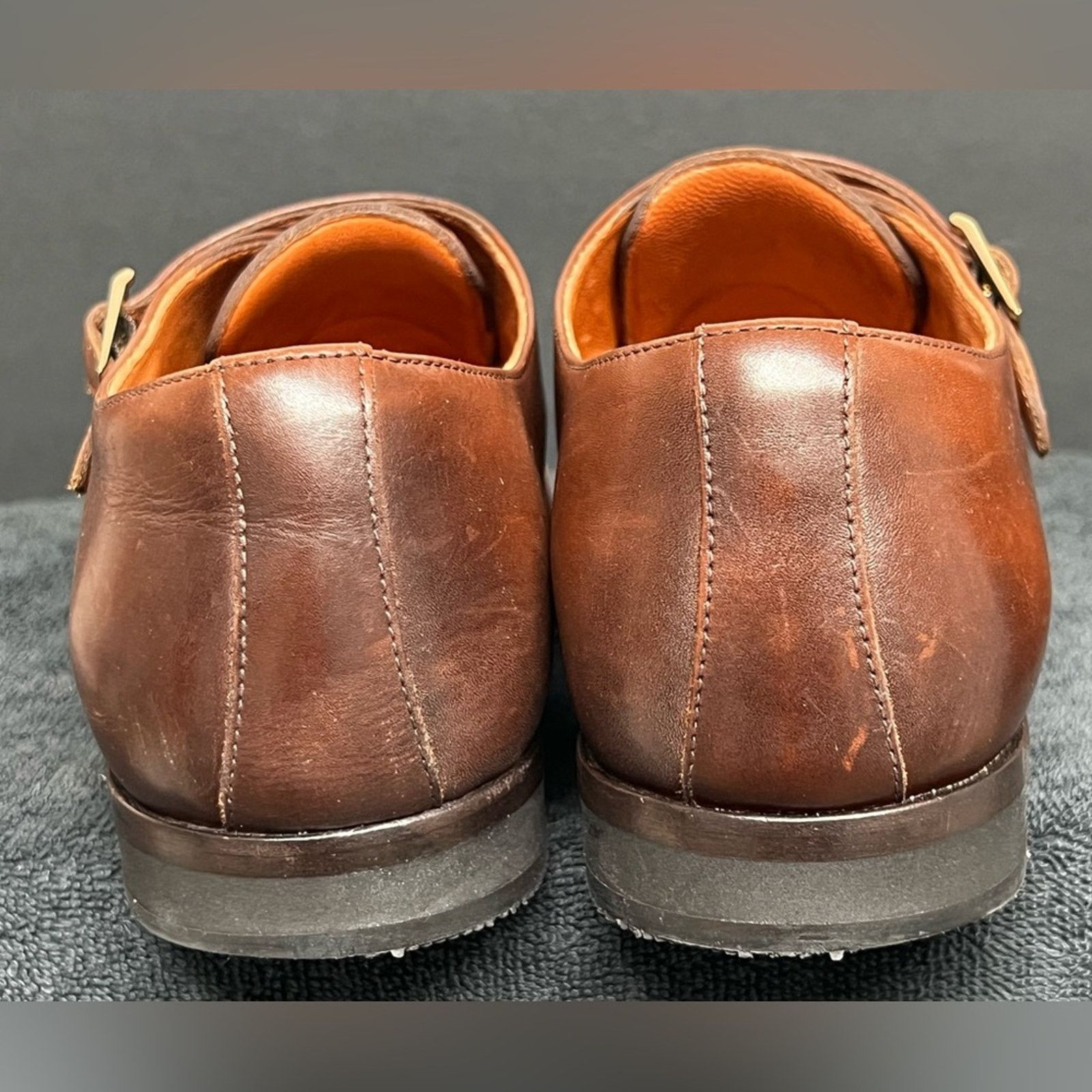 Wolf & Shepherd Wolf & Shepherd Gambit Shoes Brown Monk Strap Buckle Leather Size US 11 / EU 44 - 6 Thumbnail