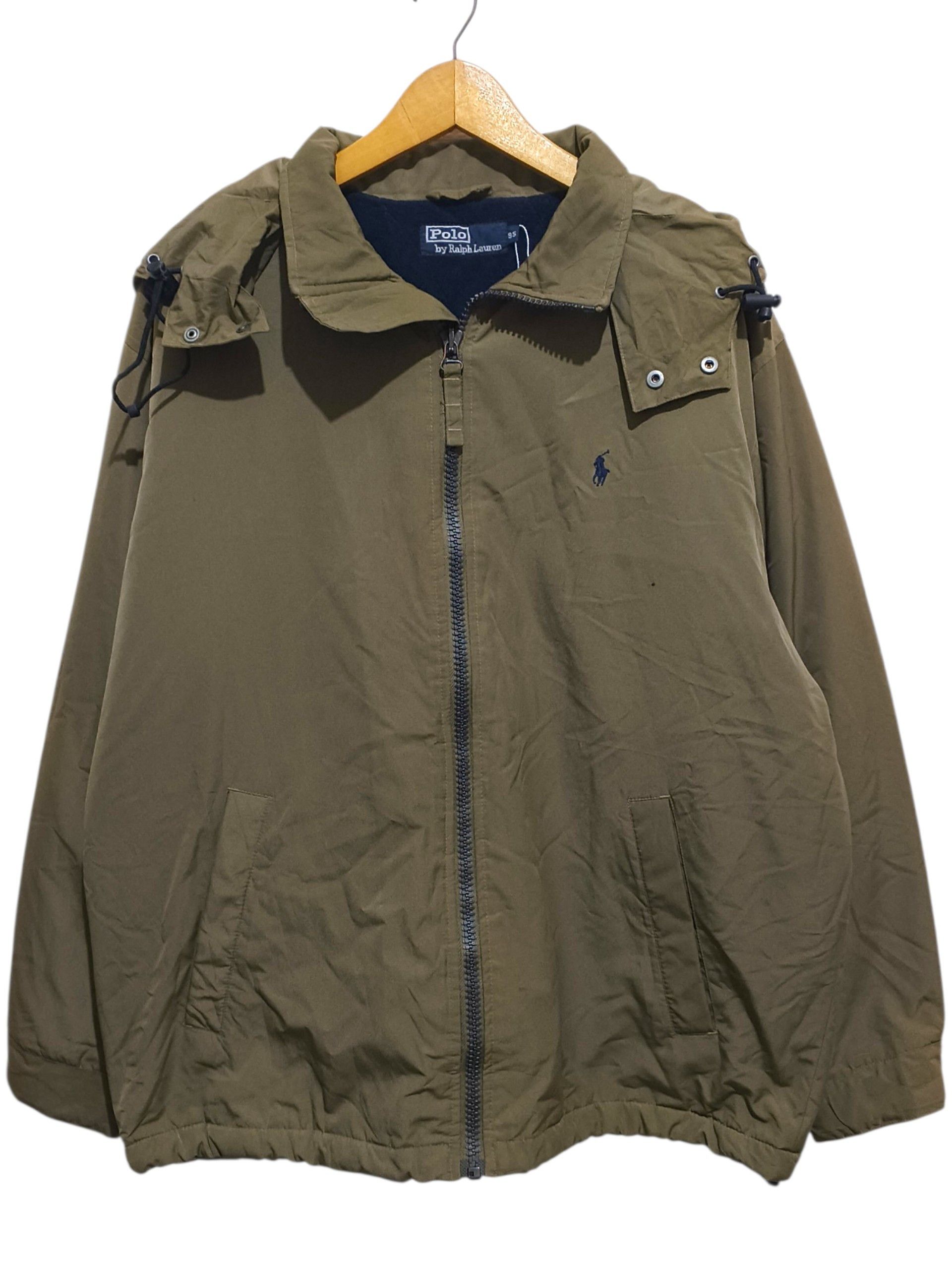 Polo Ralph Lauren Vtg 90s Ralph Lauren Mens Medium Fleece Lined Hooded Jacket Size US L / EU 52-54 / 3 - 1 Thumbnail
