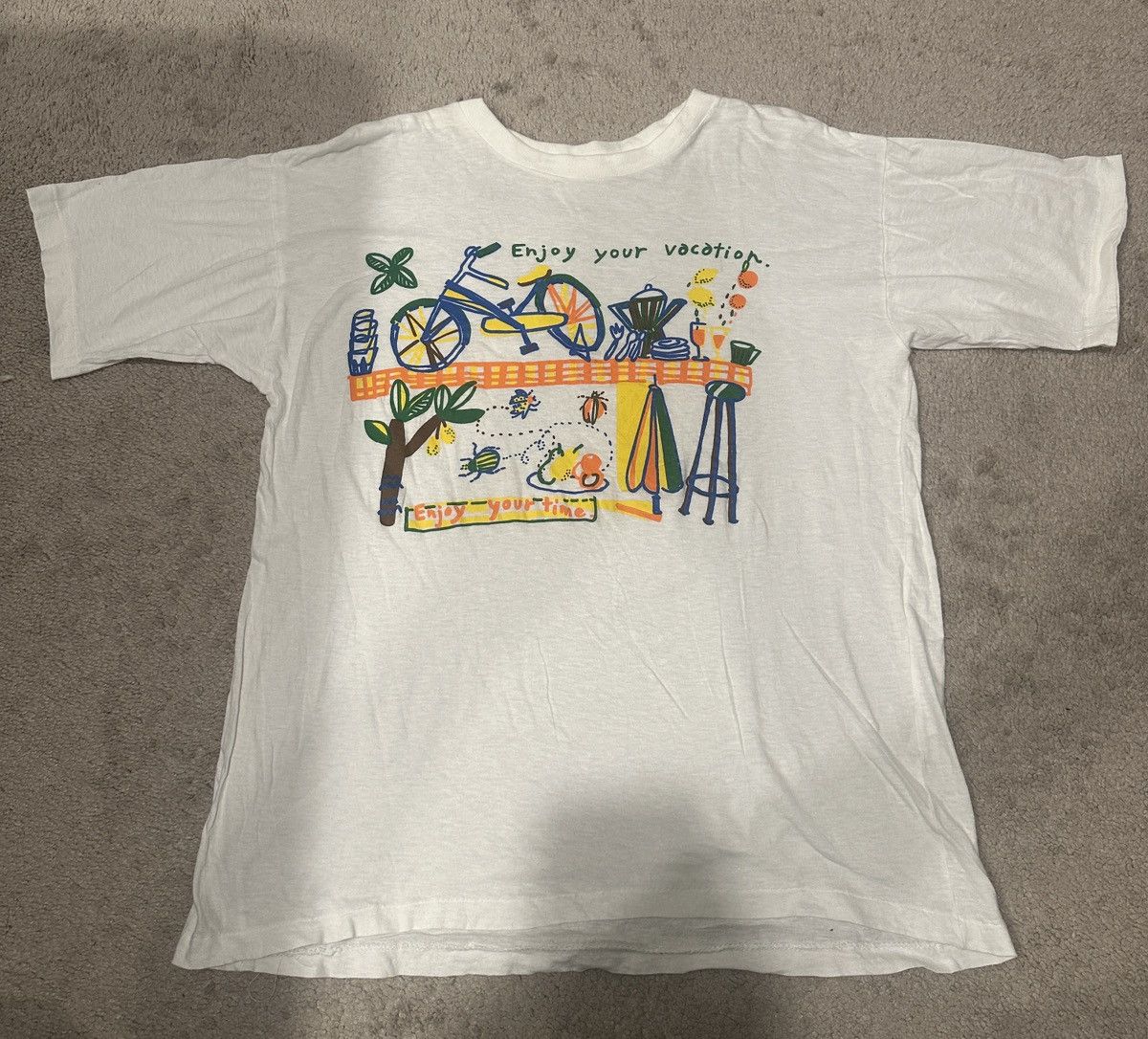 Vintage Vintage 90s Vacation graphic white t-shirt Size US M / EU 48-50 / 2 - 1 Thumbnail