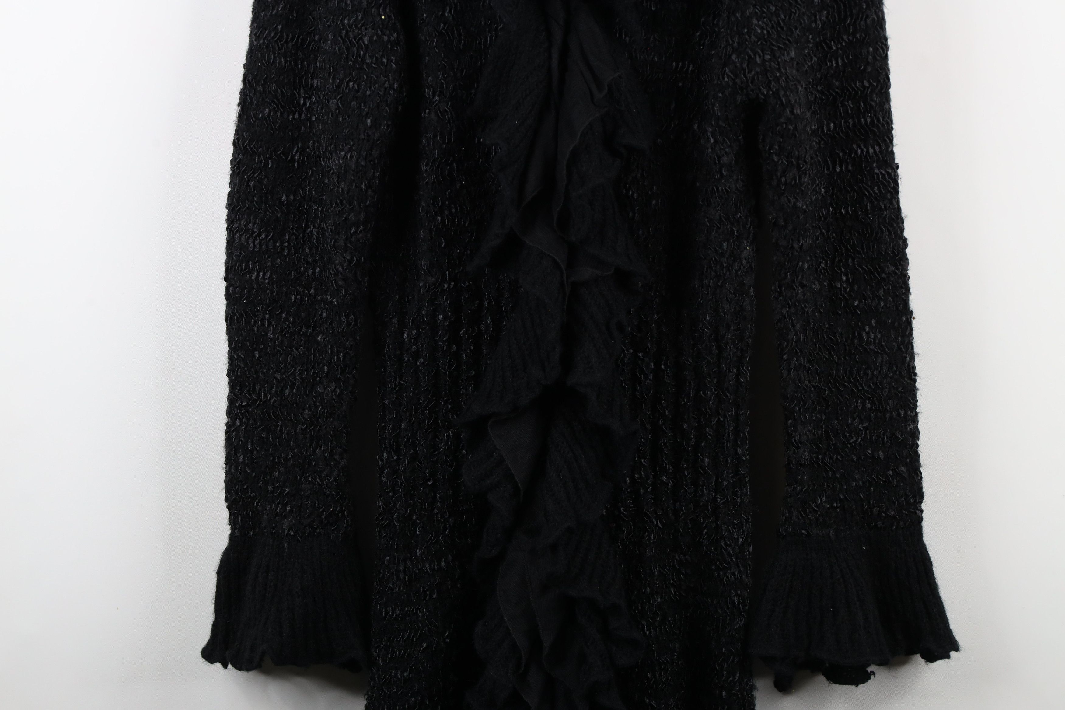 Vintage Vintage 90s Goth Ruffled Toggle Button Full Length Sweater Size XL / US 12-14 / IT 48-50 - 3 Thumbnail