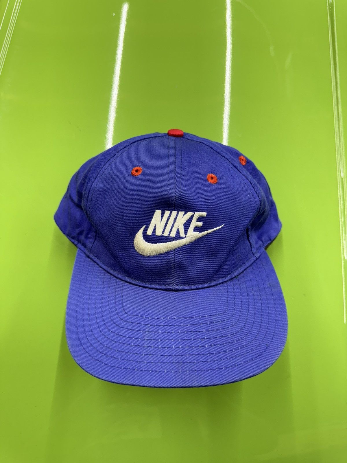 Nike × Vintage Vintage 90s Nike Swoosh SnapBack Hat Taiwan OG Size ONE SIZE - 6 Thumbnail