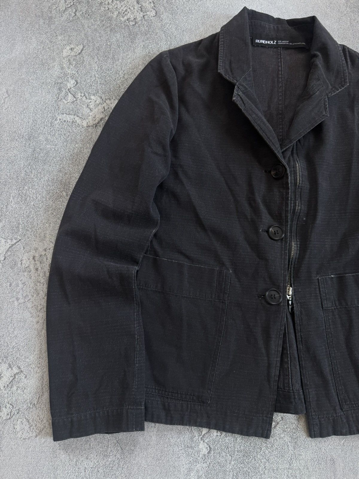 Rundholz Rundholz M/size avantgarde zip denim blazer jacket casual Size M / US 6-8 / IT 42-44 - 3 Thumbnail