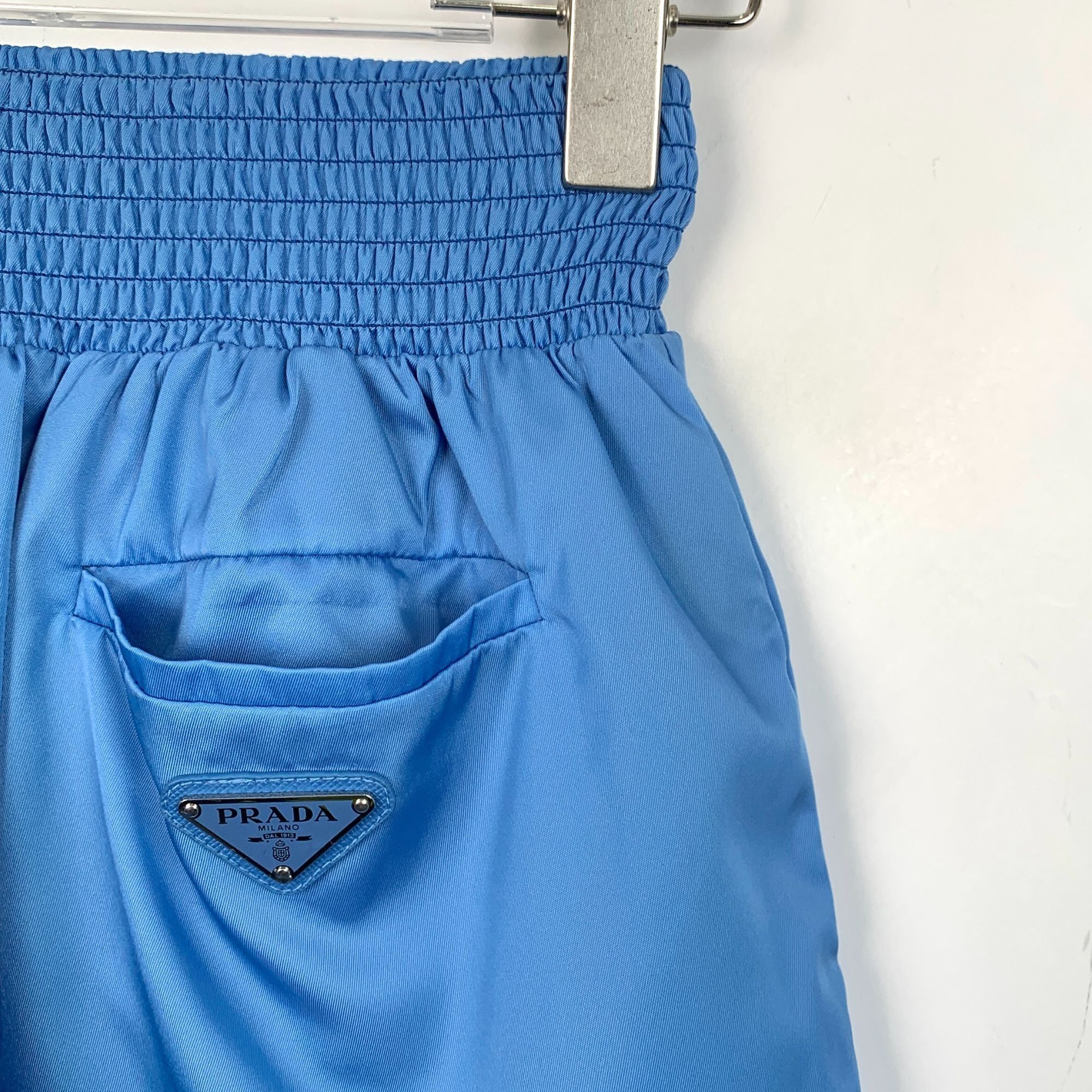 Prada H14208 Prada Womens Blue Nylon Elastic Waist Shorts Size 27" / US 4 / IT 40 - 5 Thumbnail