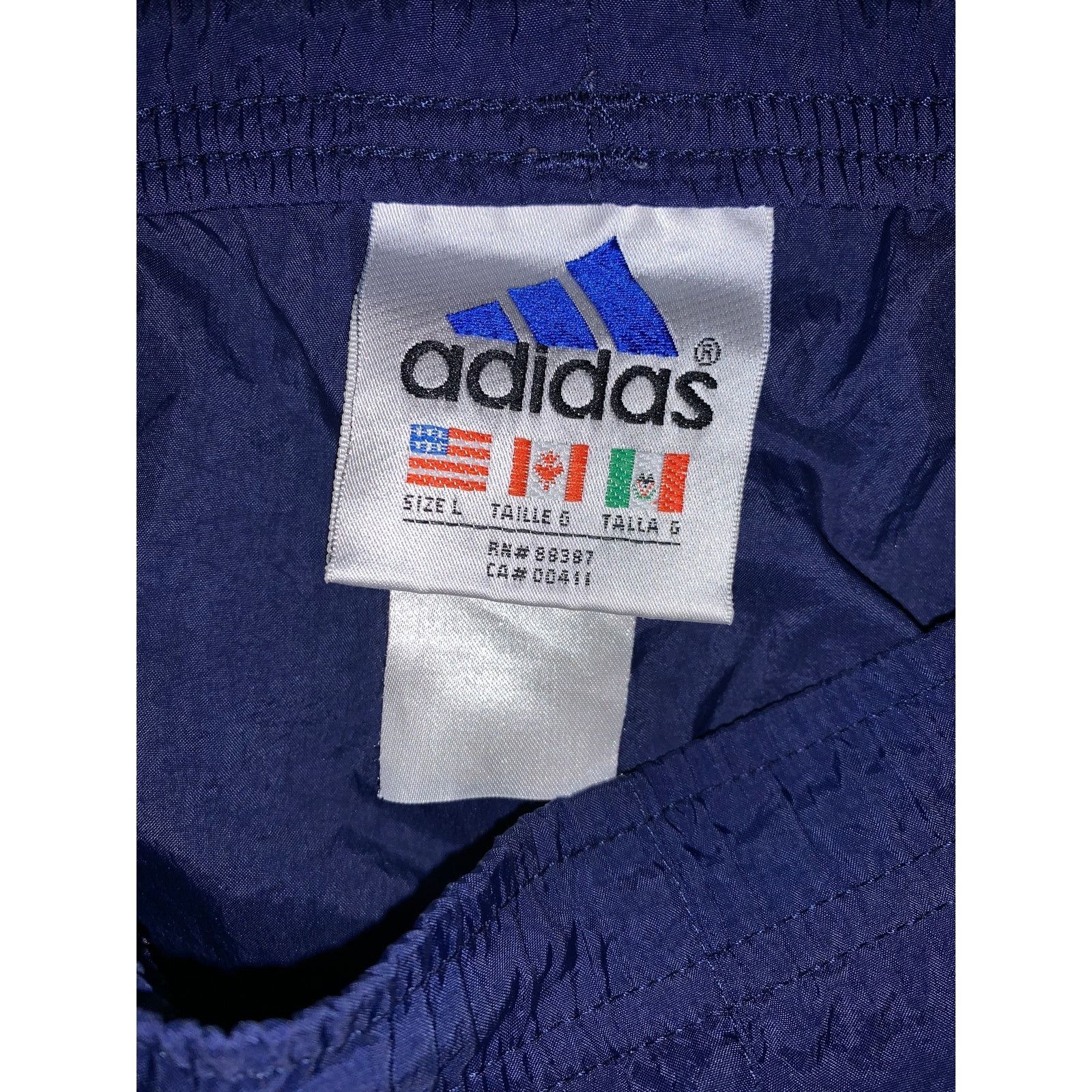 Adidas × Vintage Y2K Adidas Windbreaker Track Pants Large Navy Blue 3 Stripe Size US 36 / EU 52 - 5 Thumbnail