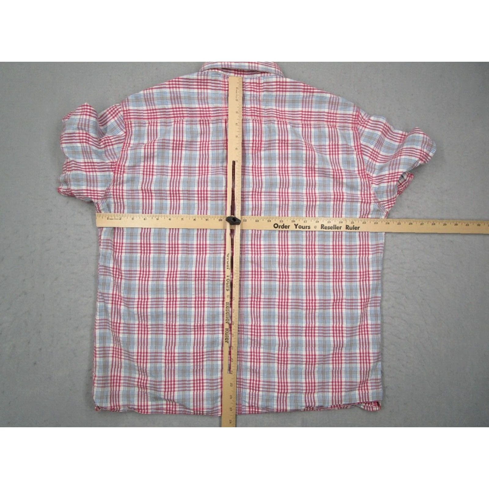 French Connection French Connection Men's Pink Check Short Sleeve Button-Up Shirt XL Casual Business Travel Workwear Cotton Size US XL / EU 56 / 4 - 6 Thumbnail