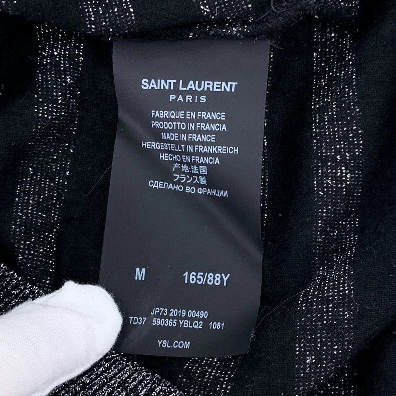 Saint Laurent Paris Saint Laurent Black and silver striped long-sleeved sweater Size US M / EU 48-50 / 2 - 6 Thumbnail