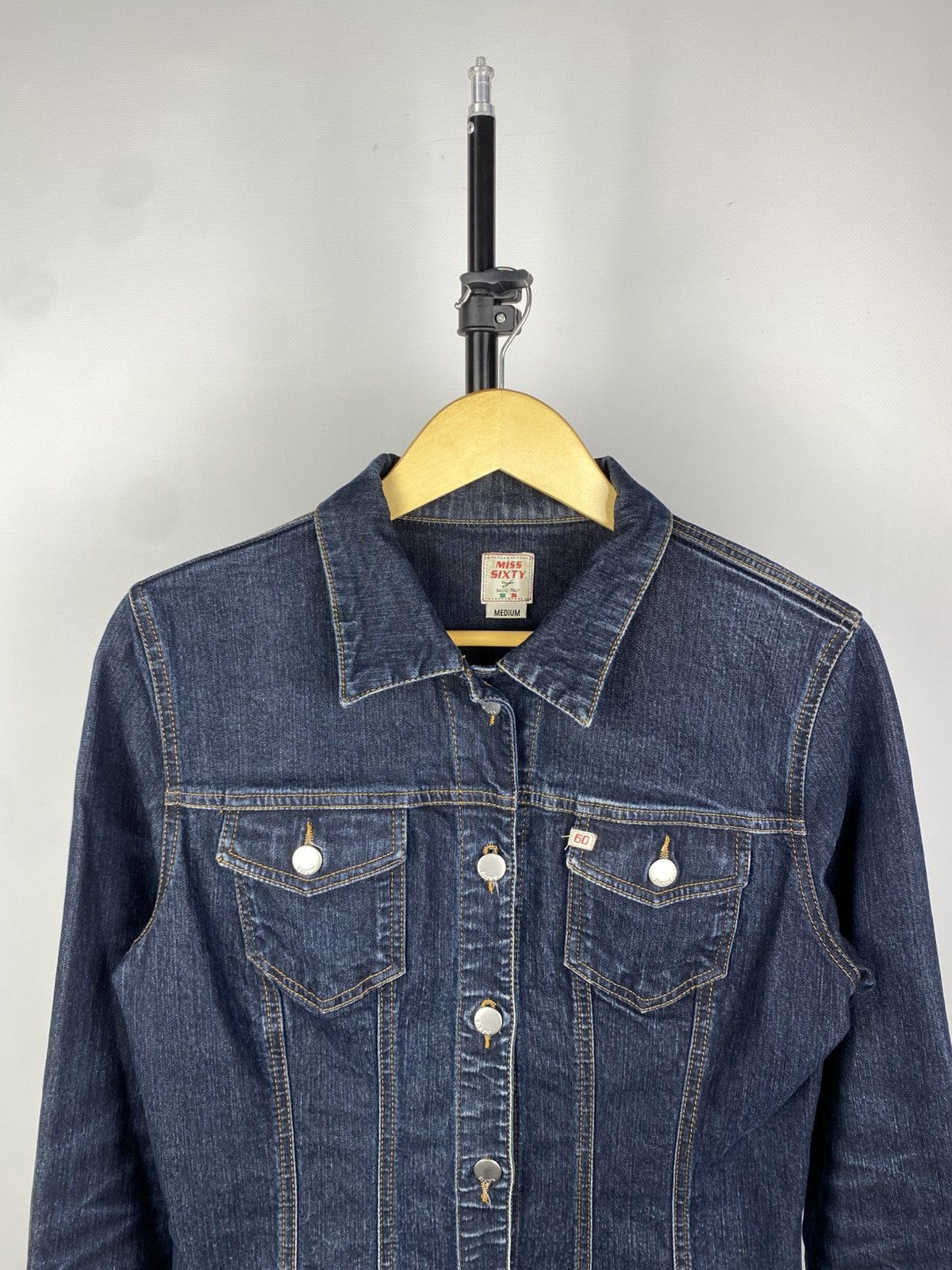 Miss Sixty × Vintage Miss Sixty Y2K Vintage Denim Double Zip Racing Jacket Size M / US 6-8 / IT 42-44 - 2 Thumbnail