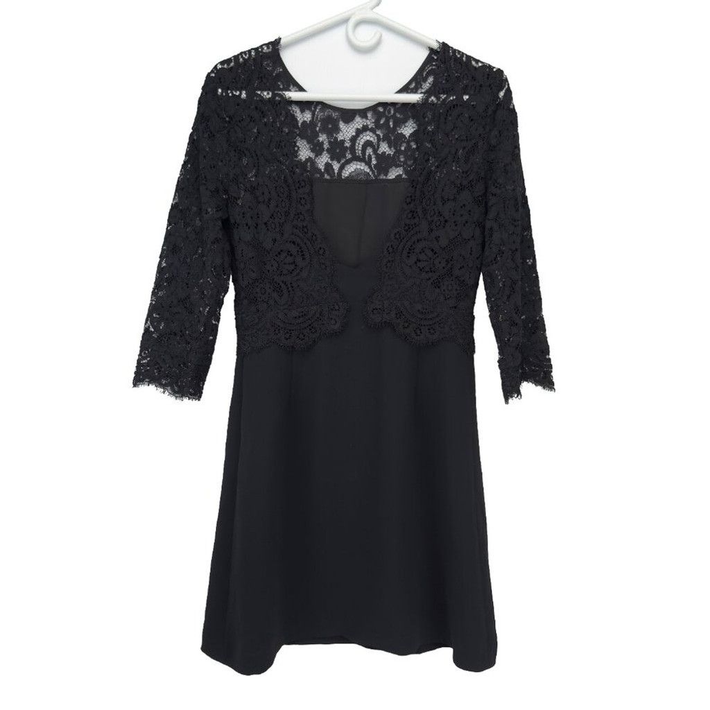 Other CLAUDIE PIERLOT Lace LBD Coktail Office Black Minj Dress 38 Size M / US 6-8 / IT 42-44 - 7 Thumbnail