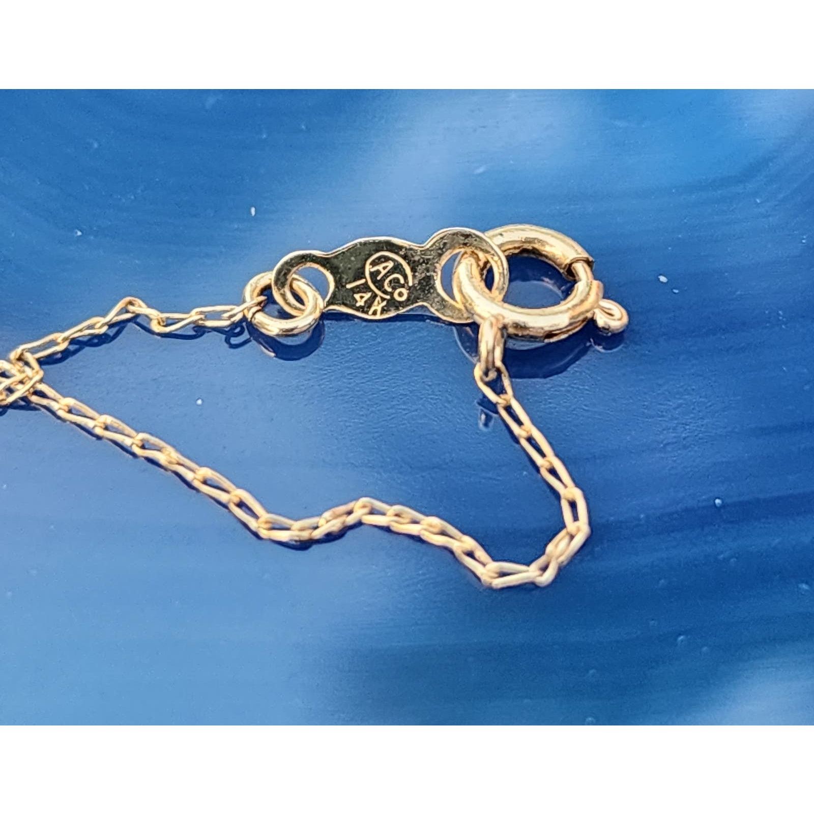 Vintage ACO 14K Yellow Gold Diamond Cut Cross Pendant Link Necklace Size ONE SIZE - 8 Thumbnail