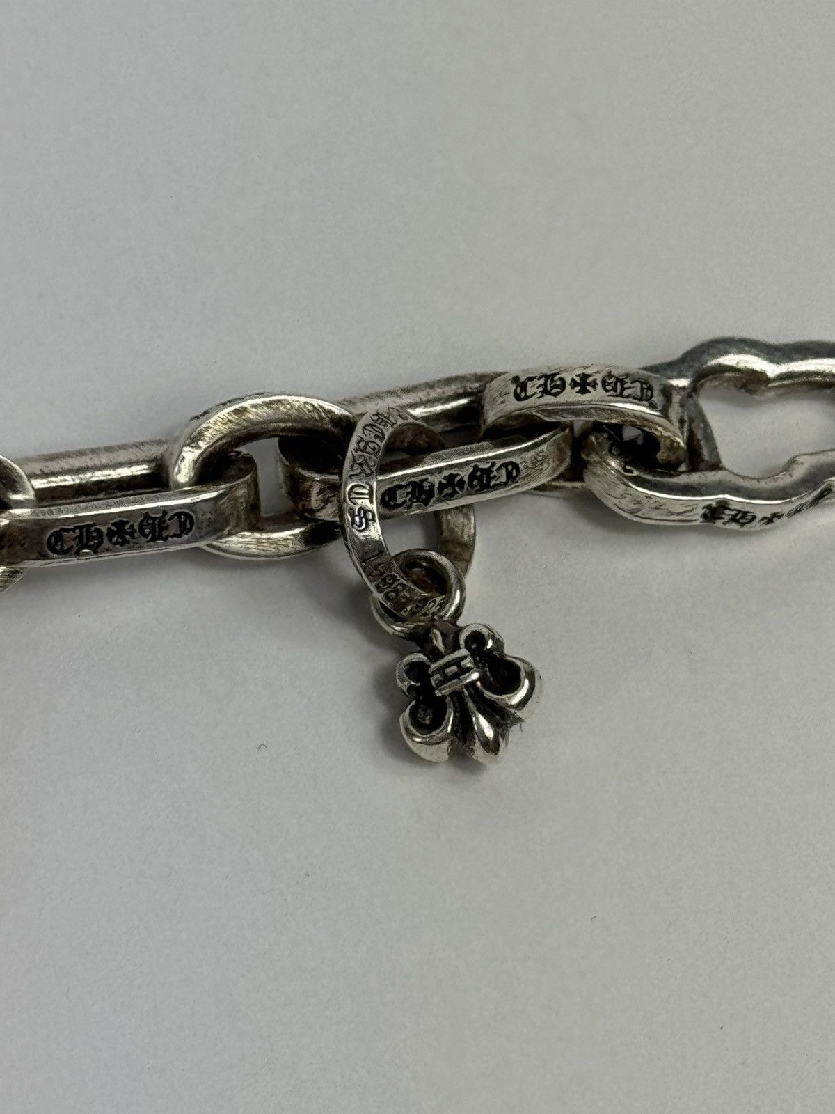 Chrome Hearts 40g STERLING SILVER PAPER E CHAIN MULTI CHARM BRACELET RARE Size ONE SIZE - 8 Thumbnail