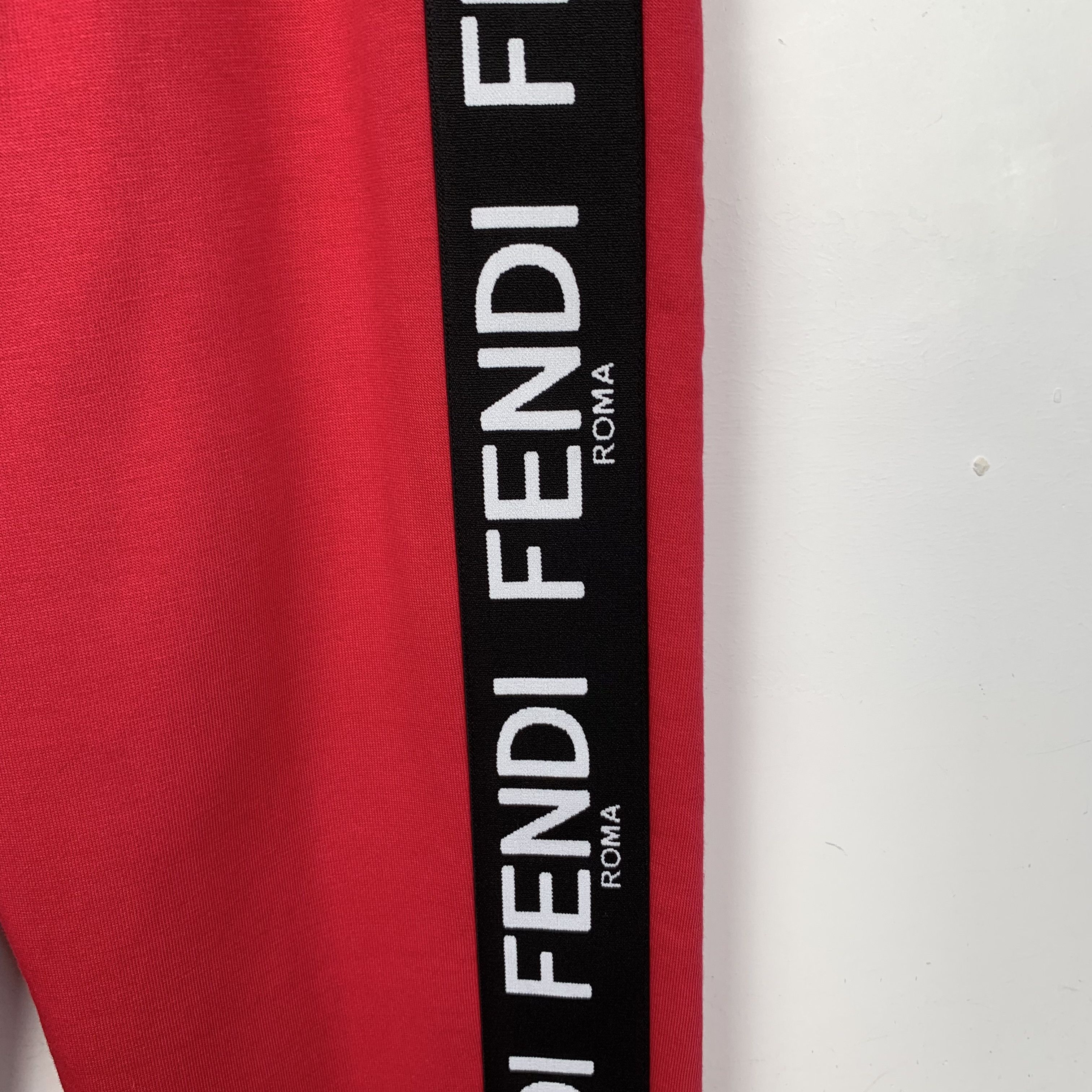 Fendi Fendi Red Side-Logo Cotton Jogger Pants (Size 42) Size 28" / US 6 / IT 42 - 6 Thumbnail