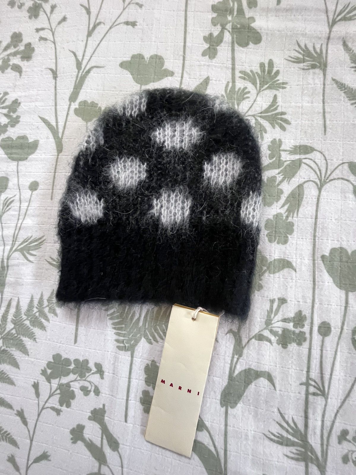 image of Marni Marin Mohir Beanie in Black, Men's