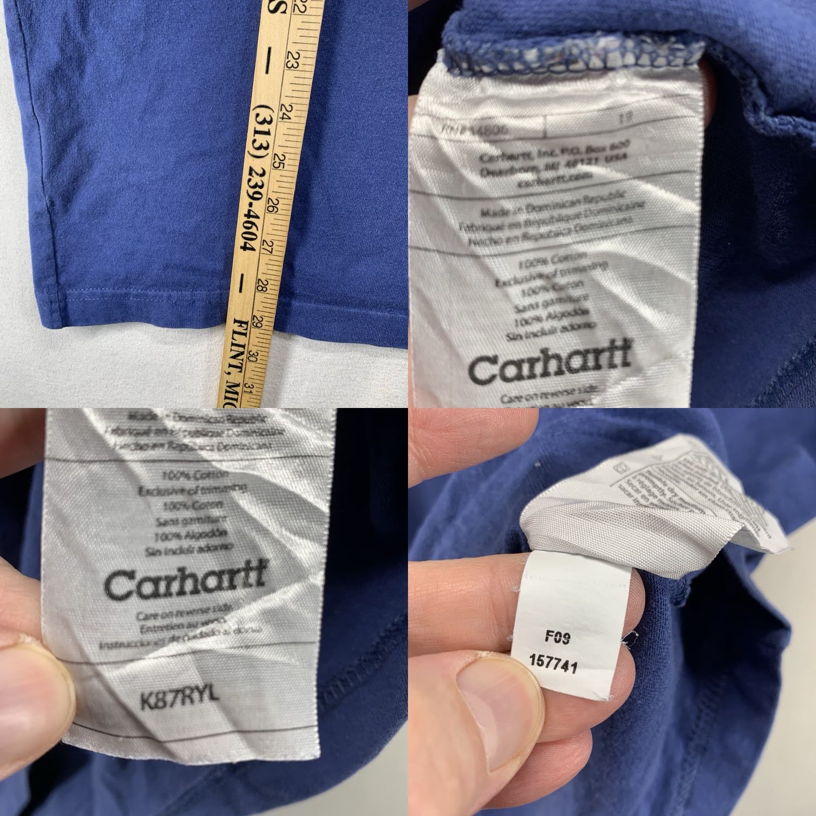 Carhartt VINTAGE Carhartt T Shirt Blue Short Sleeve Pocket All Cotton 2009 Mens M Crew Neck Heavyweight Logo Pocket Regular Fit Men’s T-Shirt Size US M / EU 48-50 / 2 - 8 Thumbnail