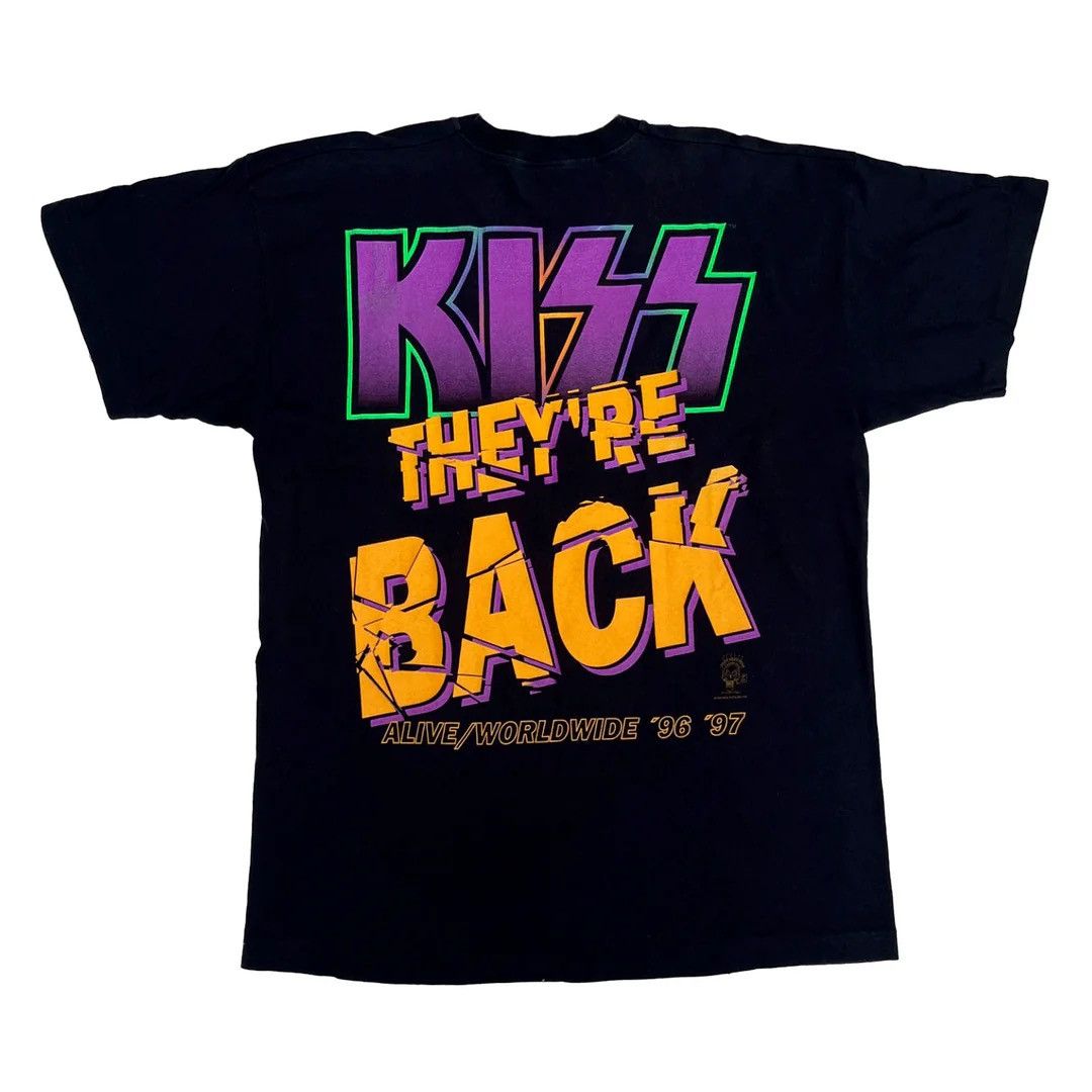 Band Tees × KISS × Vintage Kiss 1996 97 90s Vintage They’re Back World Tour T-Shirt Size US XL / EU 56 / 4 - 2 Thumbnail