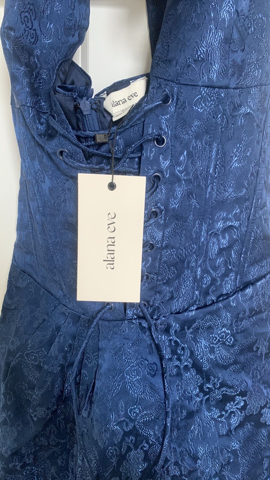 Other Deep V Neckline Corset Halter Mini Dress | Blue - XS Size XS / US 0-2 / IT 36-38 - 7 Thumbnail