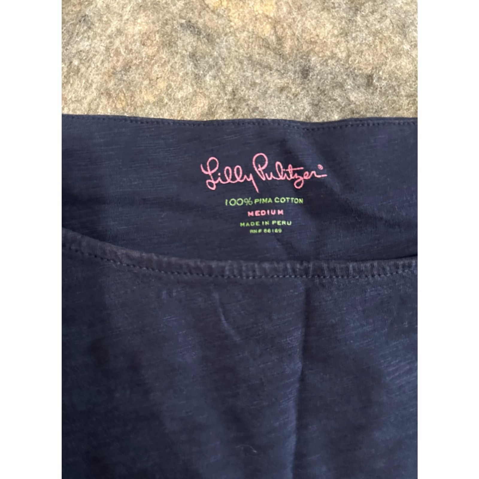 Lilly Pulitzer Lilly Pulitzer Cassie Pima Cotton T-Shirt Dress 3/4 Sleeve Boat Neck Short Length Solid Logo Blue S Regular Women Size S / US 4 / IT 40 - 3 Thumbnail