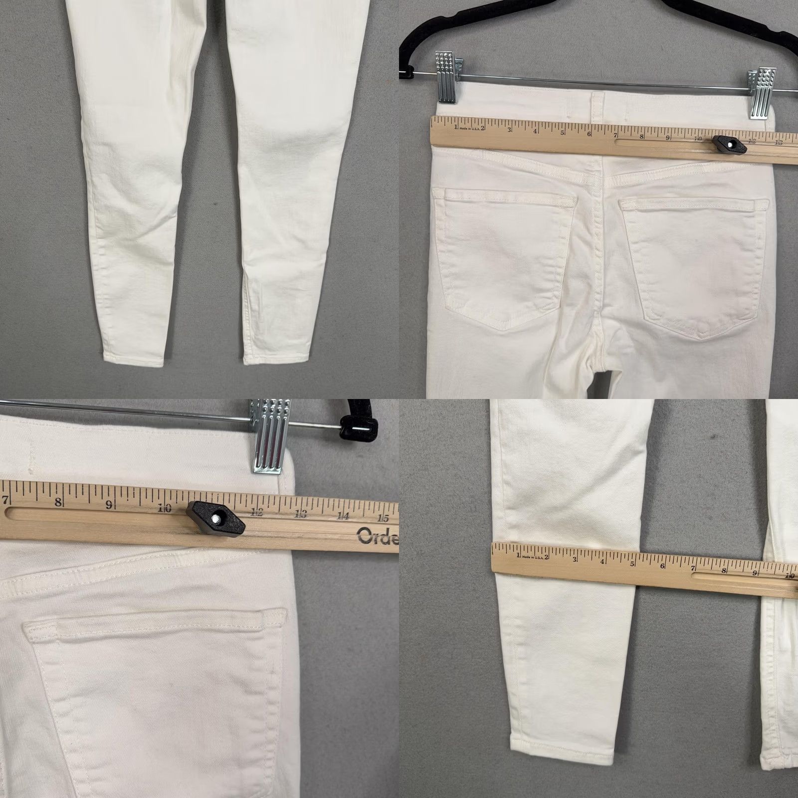Free People Free People Jeans Womens 25 White Ripped Skinny Stretch Denim Boho Casual Grunge Mid Rise 5-Pocket Womens Boys Girls Size 42" / US 20 - 8 Thumbnail
