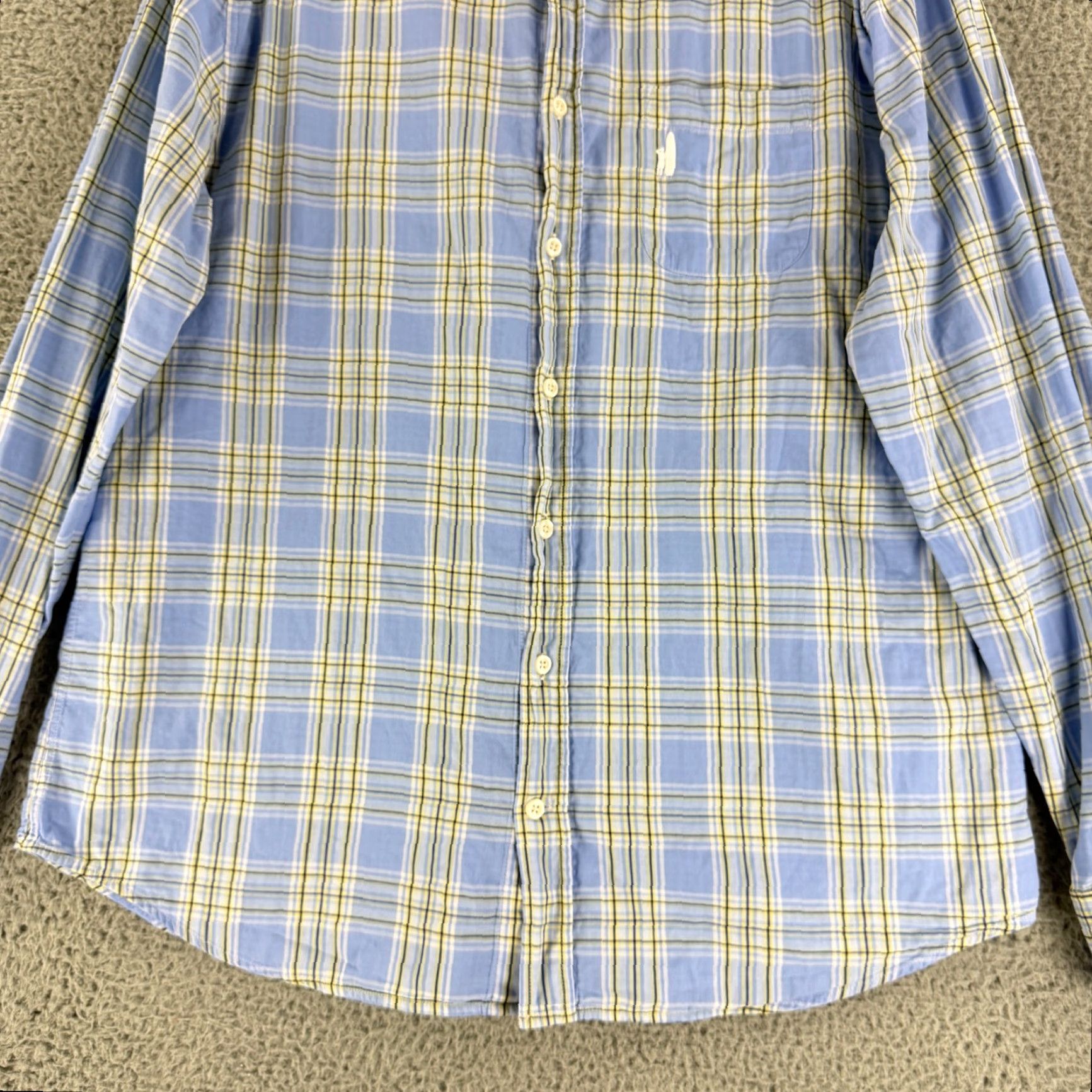 johnnie-O Johnnie-O Button-Down Shirt Mens XL Blue Plaid Long Sleeve 100% Cotton Long Sleeve Button-Up Collared Shirt) Size US XL / EU 56 / 4 - 4 Thumbnail