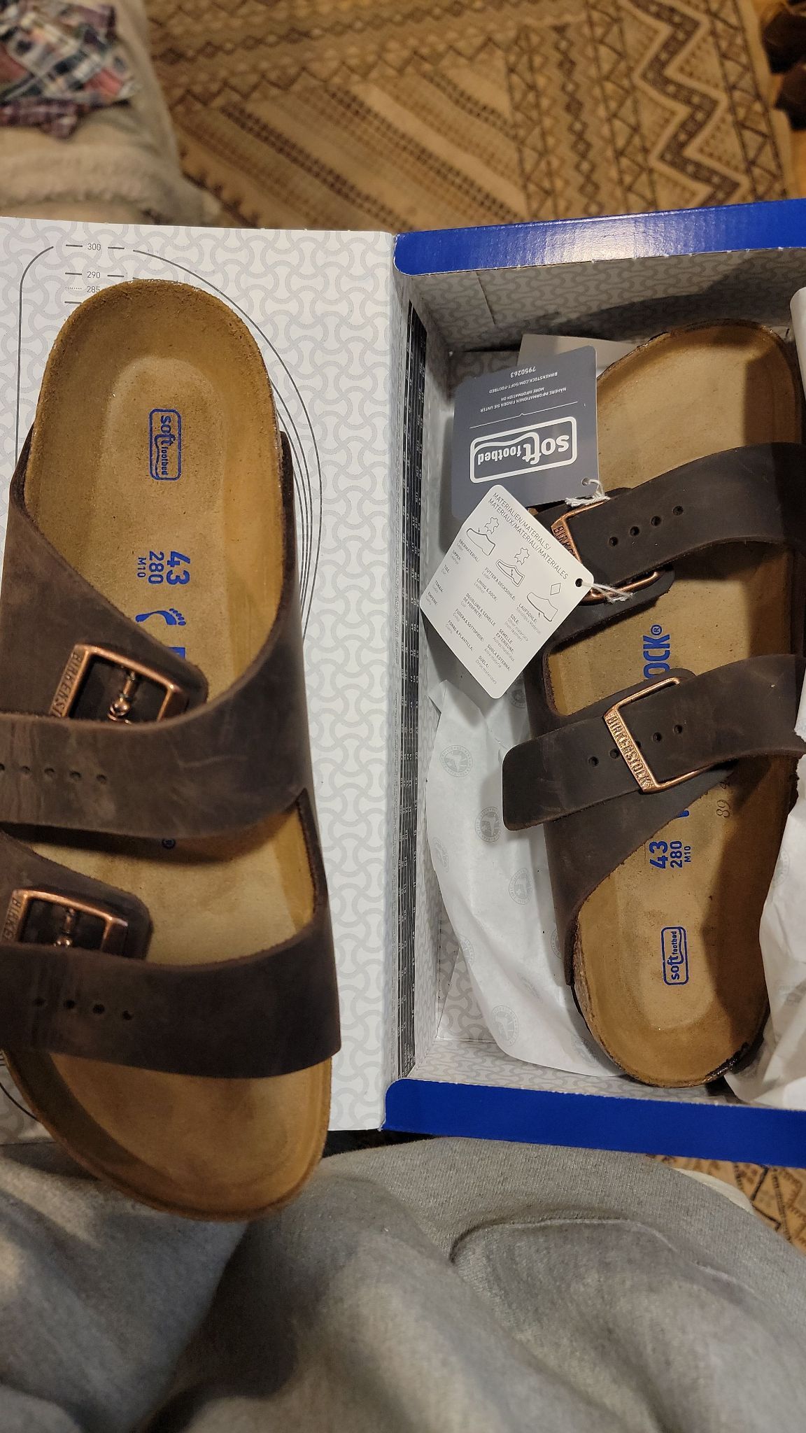 Birkenstock Arizona Sandal (Havana, Narrow, SFB) Size US 10.5 / EU 43-44 - 1 Thumbnail