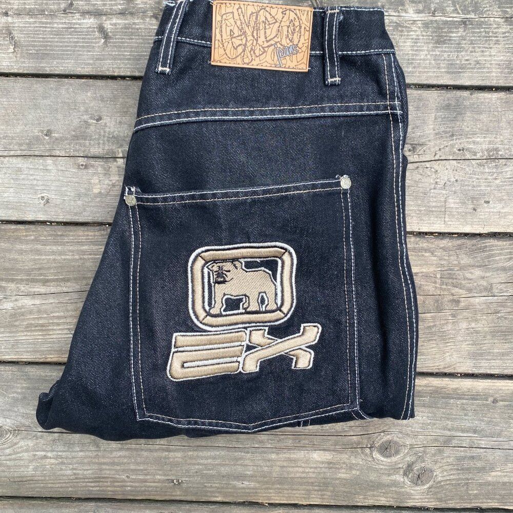 Vintage Vintage 90s Y2K EXCO Bulldog Embroidered Jeans Size 32 Size US 32 / EU 48 - 3 Thumbnail