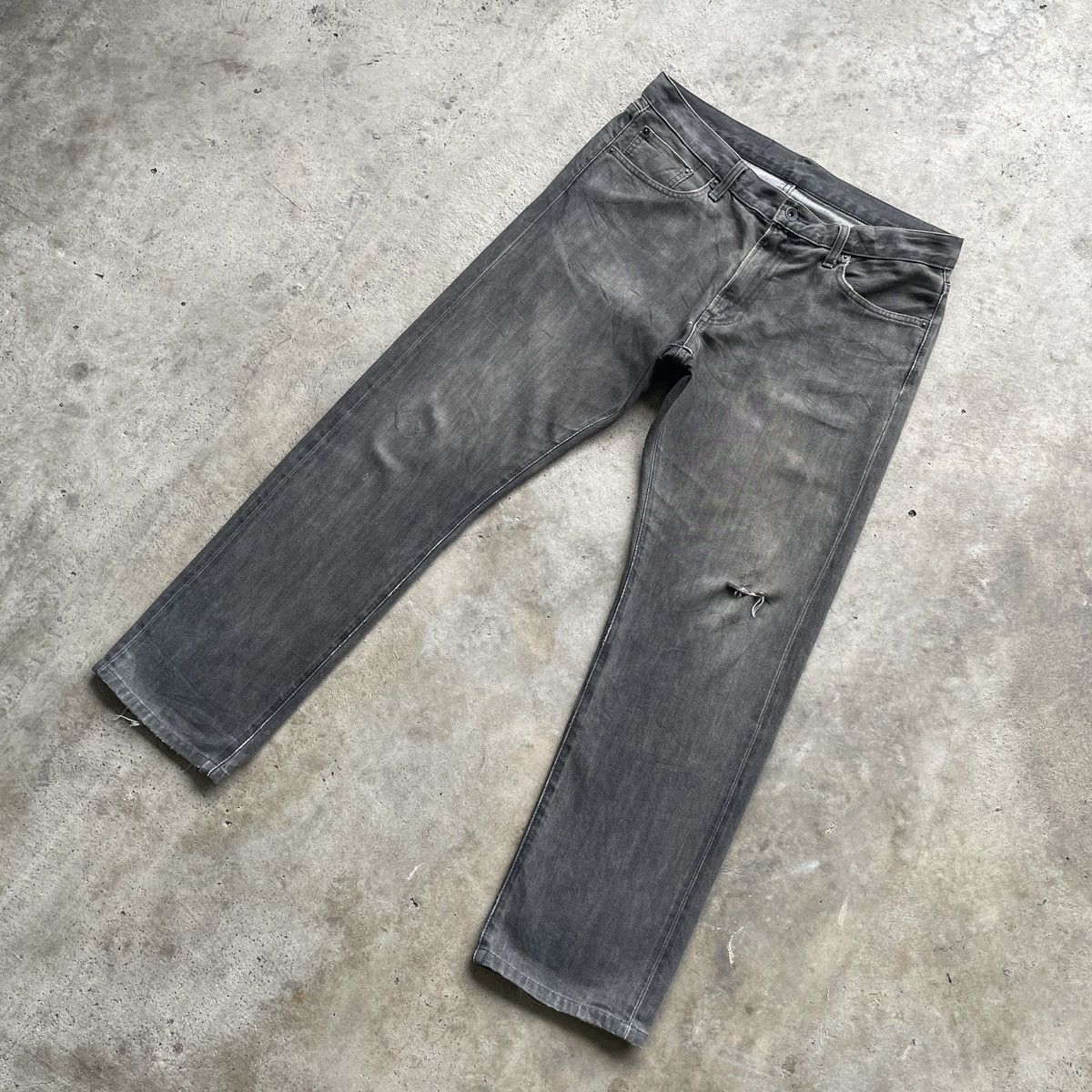 Japanese Brand Vintage Japanese Brand Faded Black Jeans Denim Pants W35 Size US 35 - 2 Thumbnail