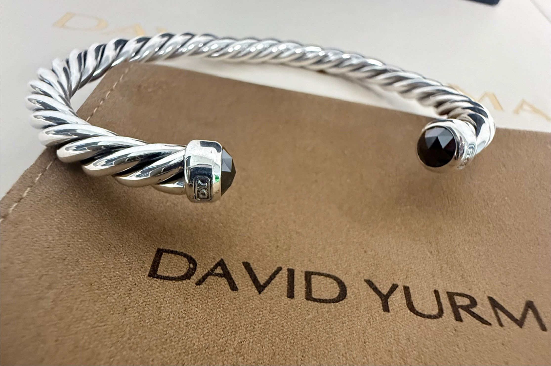 David Yurman david yurman cable black diamond bracelet silver Size ONE SIZE - 2 Thumbnail