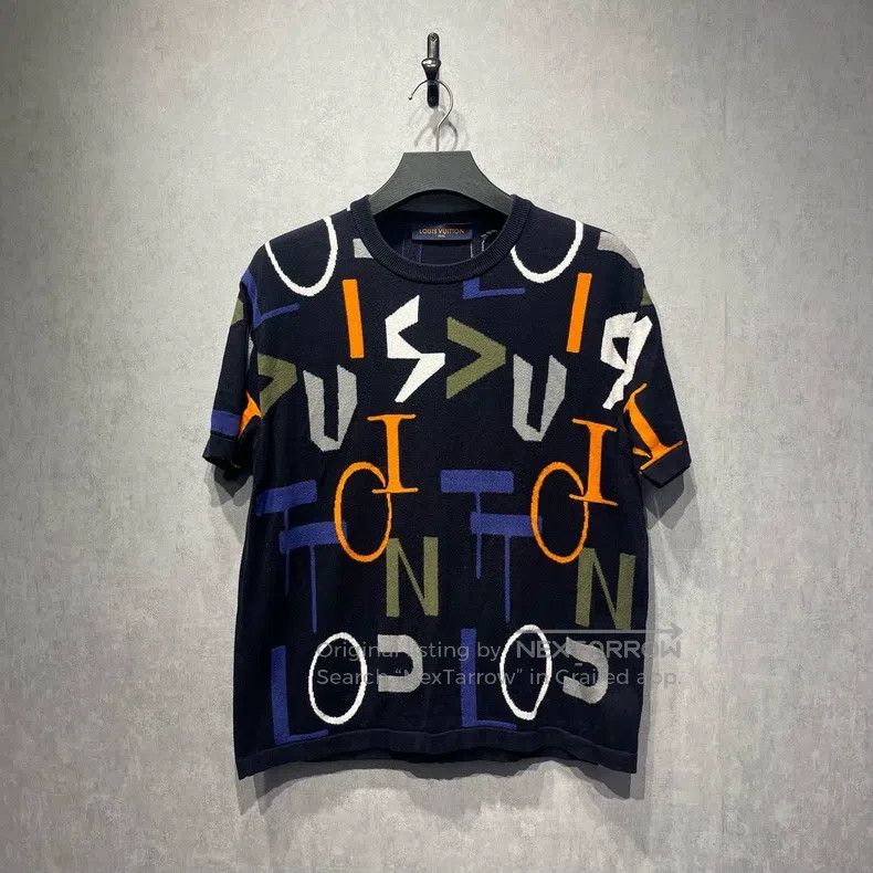 Louis Vuitton Colorful logo jacquard knitted short sleeve