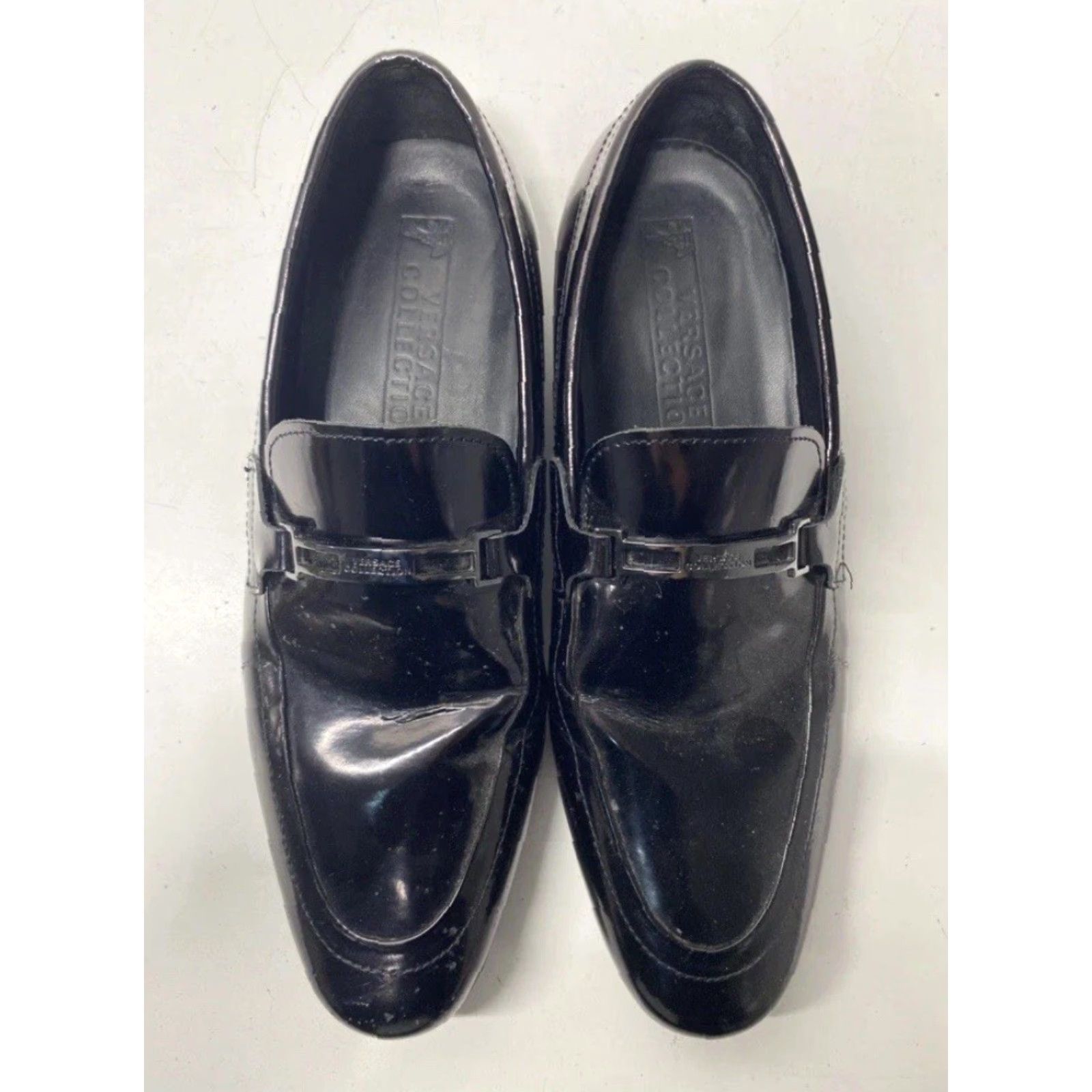 Versace Versace Collection Shiny Black Leather Loafer DressShoes Men 10 Casual Italy Leather Men’s Shoes Size L / US 10 / IT 46 - 3 Thumbnail