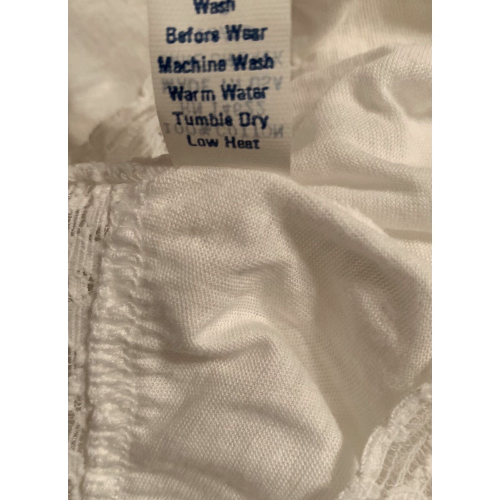 Vintage VINTAGE Amply Sized White Cotton Lace Trim Full Brief Panties Plus Sz 22/24 NOS Made in USA Womens Granny 1970s? Size 40" / US 18 - 6 Thumbnail