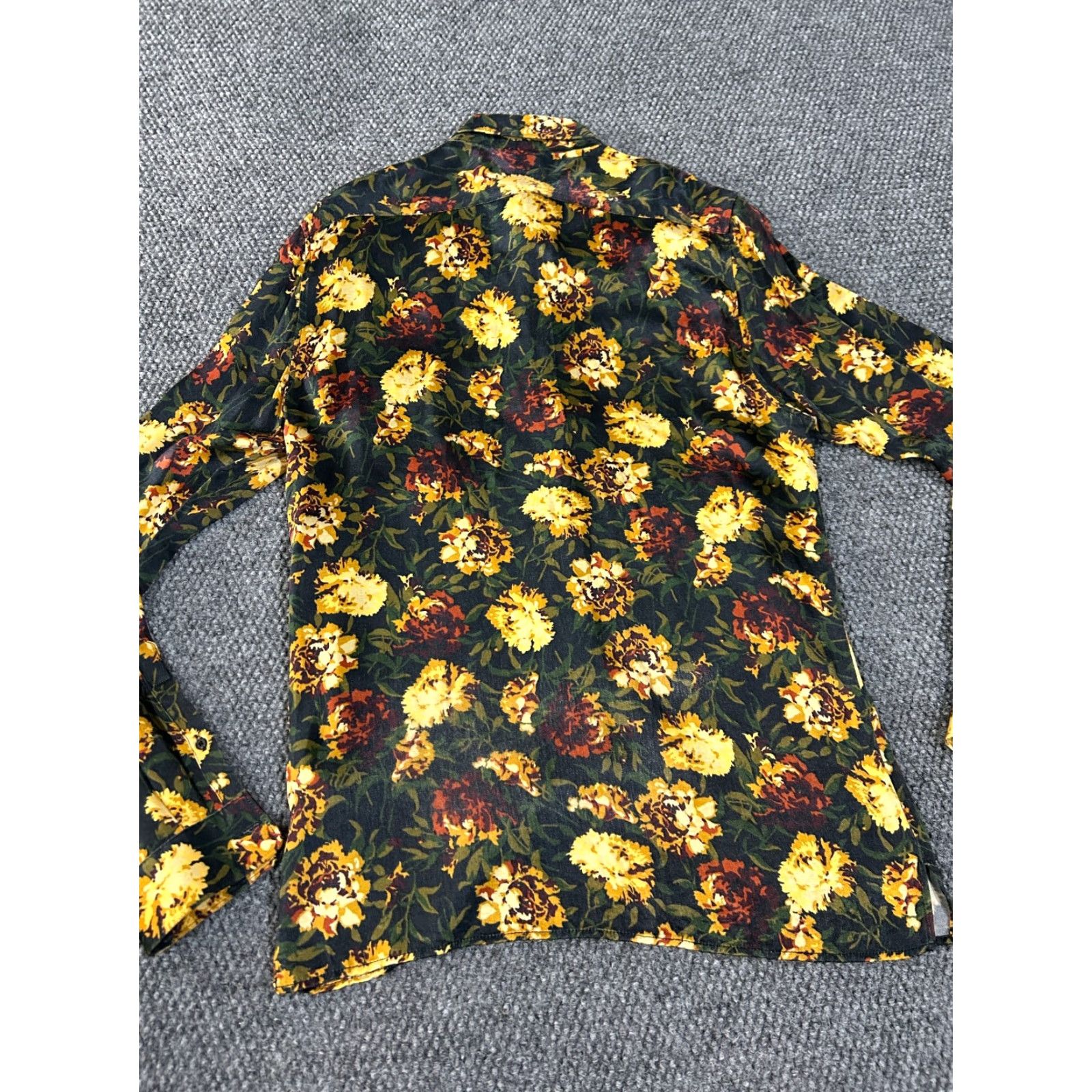 Zara Zara Shirt Mens Medium Button-Up Long Sleeve Black Floral Relaxed Fit Size US M / EU 48-50 / 2 - 7 Thumbnail
