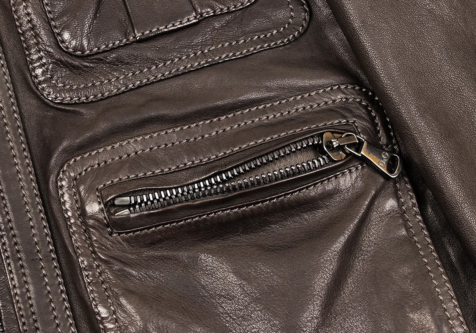 Dolce & Gabbana Pocket Design Quilted Lining Lambskin Leather Blouson Brown Size US S / EU 44-46 / 1 - 10 Thumbnail