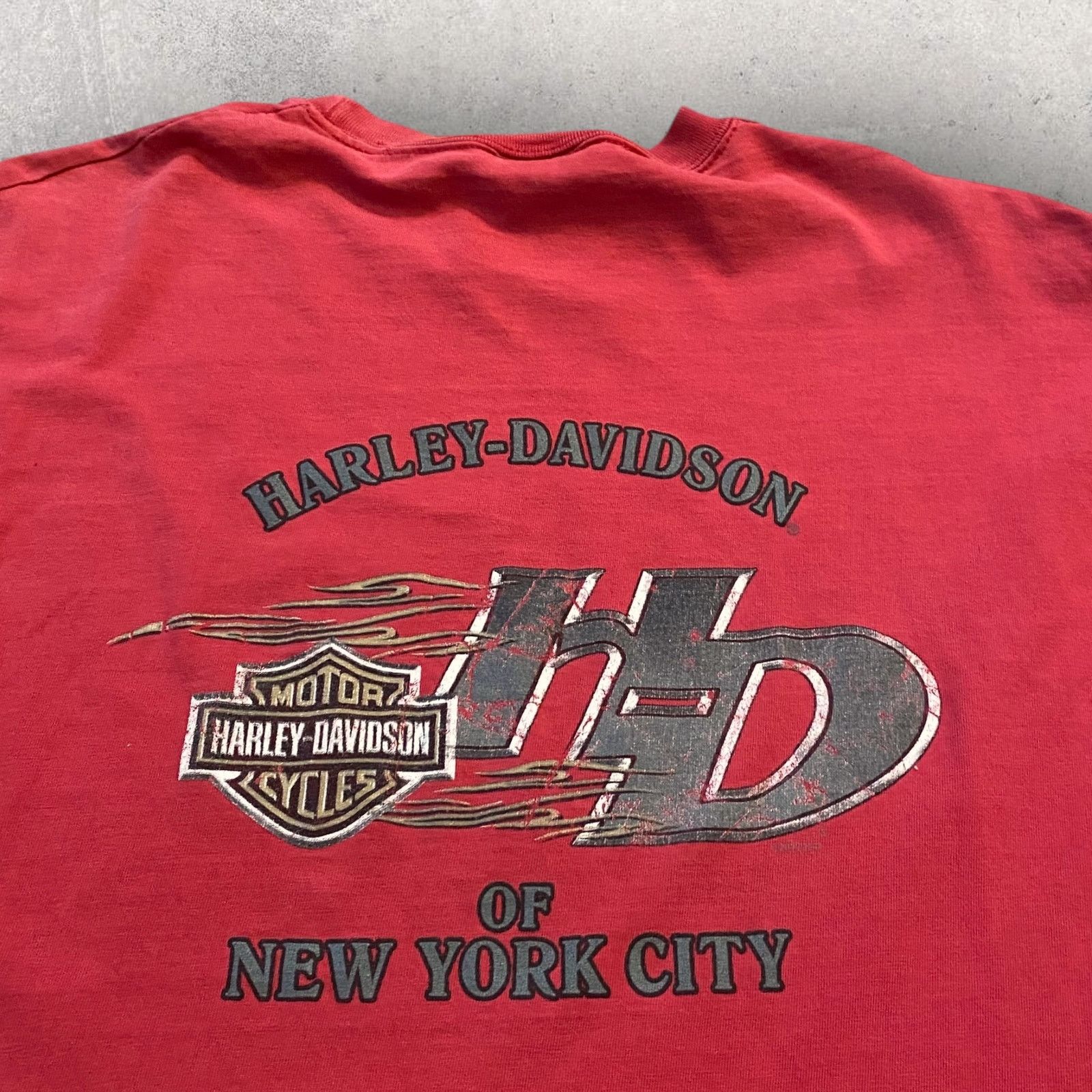 Harley Davidson × Vintage Vintage Harley Davidson Fire Long Sleeve NYC T Shirt Size US XL / EU 56 / 4 - 4 Thumbnail