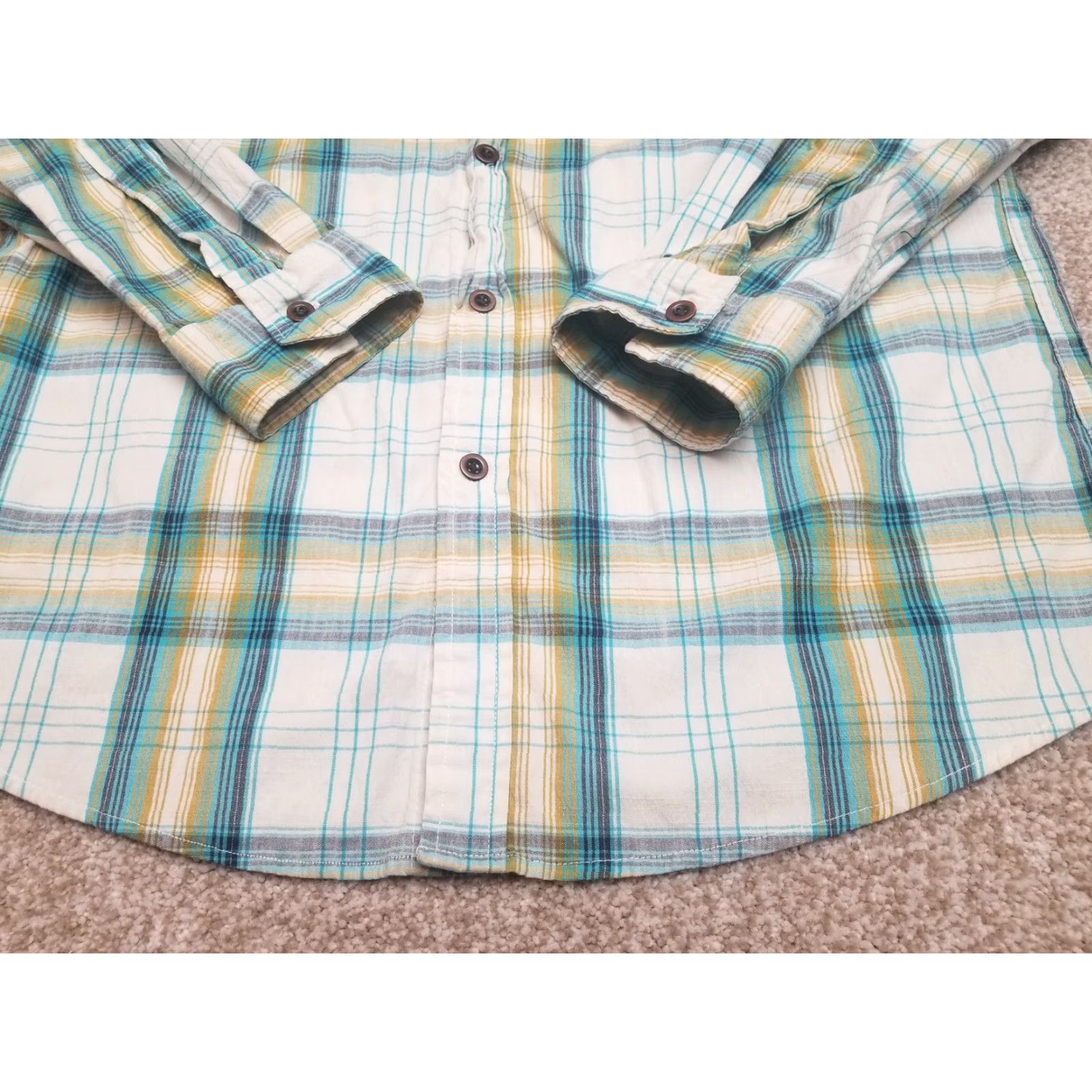 Wrangler Wrangler Men Shirt Medium Blue Plaid Long Sleeve Button-Up Cowboy Performance Blend Western Casual Size US M / EU 48-50 / 2 - 5 Thumbnail