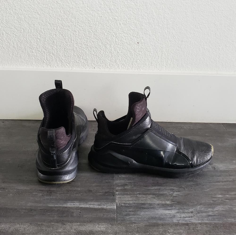 Puma Black Rihanna Puma Fenty Leather Sneaks Size US 7 / IT 37 - 3 Thumbnail