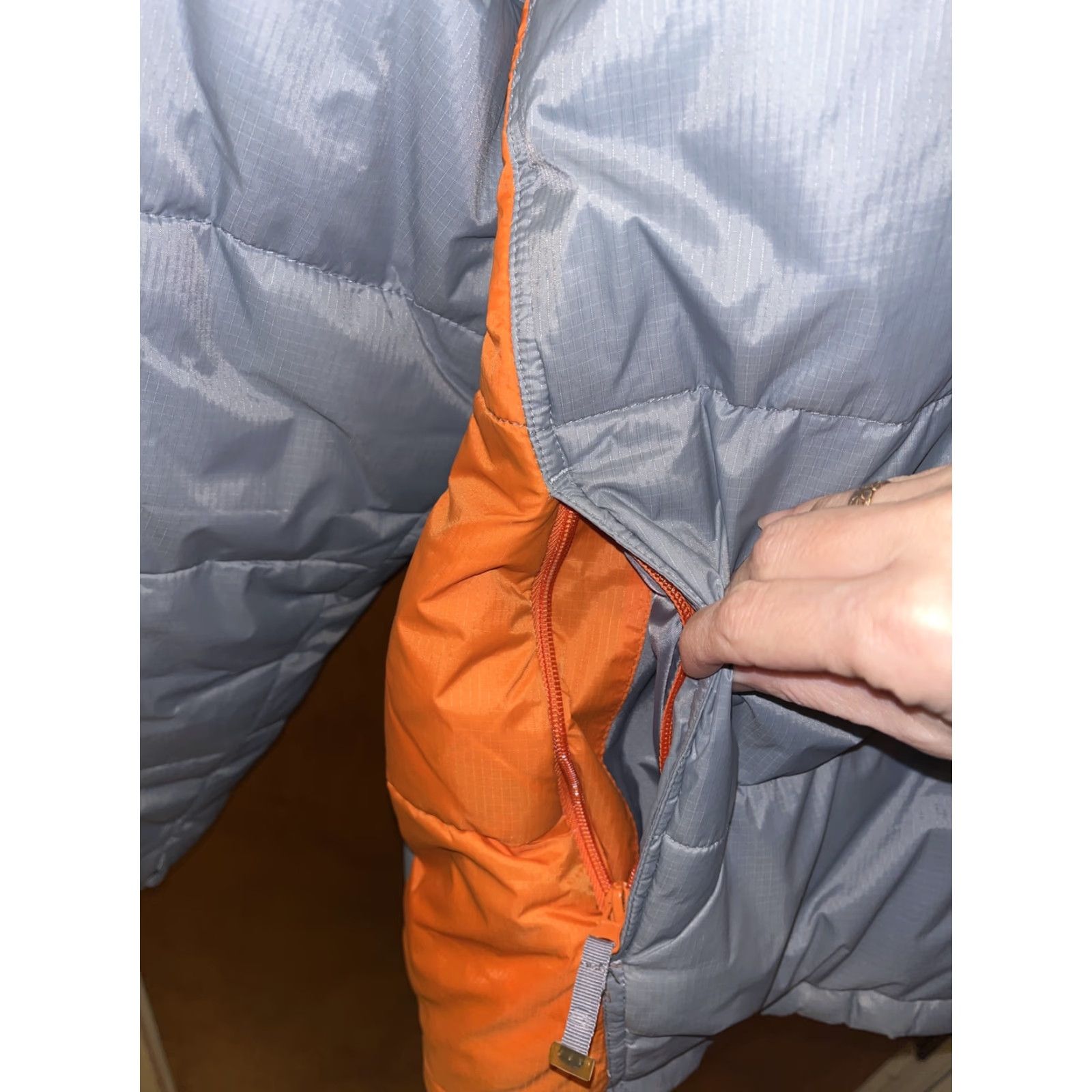 Starter Starter Mens Large 42 44 Gray Orange Pockets Zip Up Down Feather Puffer Jacket Size US L / EU 52-54 / 3 - 4 Thumbnail